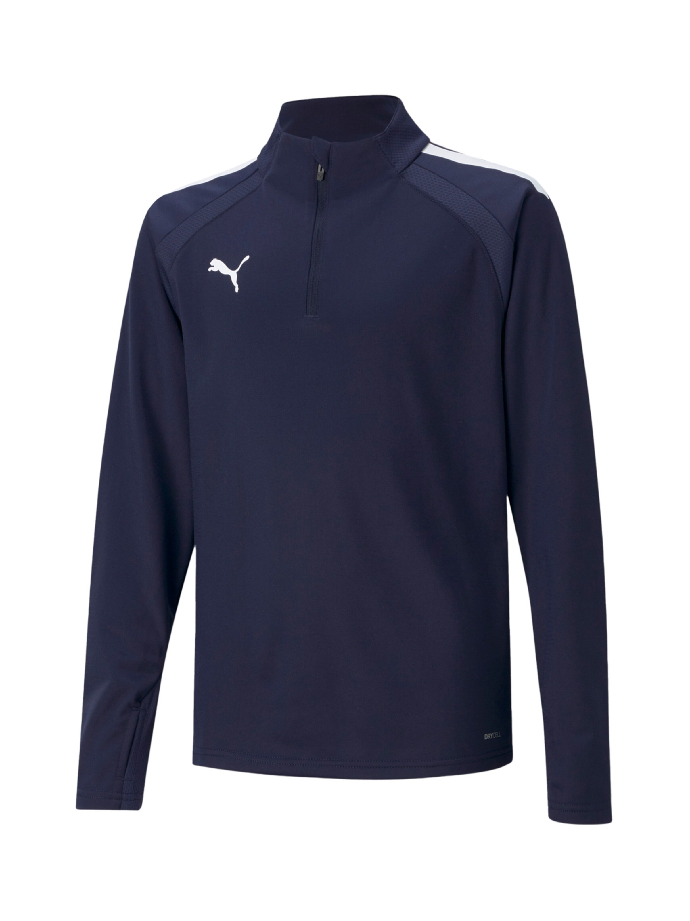 PUMA Športna majica 'TeamLiga 14' temno modra / bela