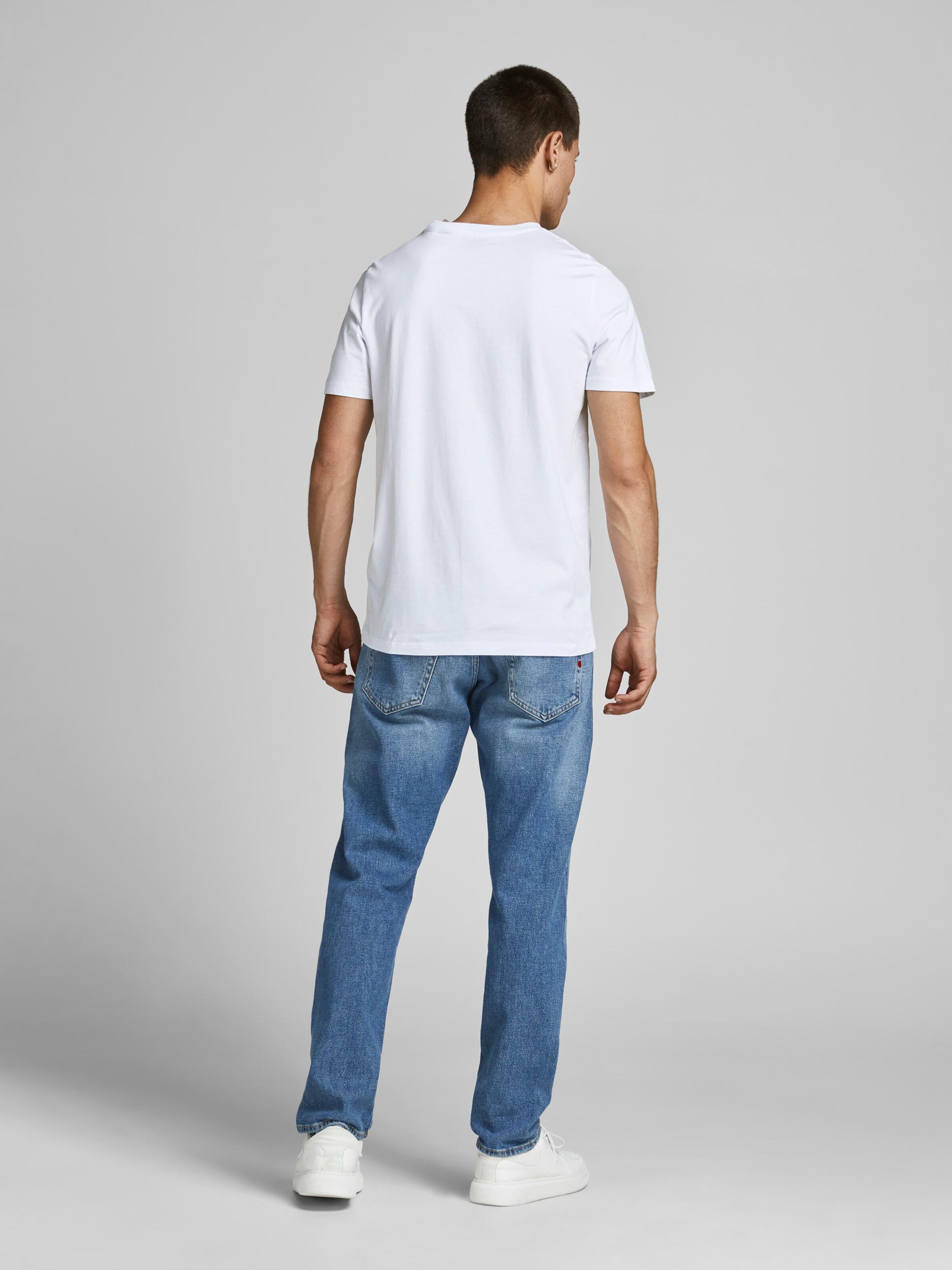 JACK & JONES Majica 'Essentials' temno modra / črna / bela