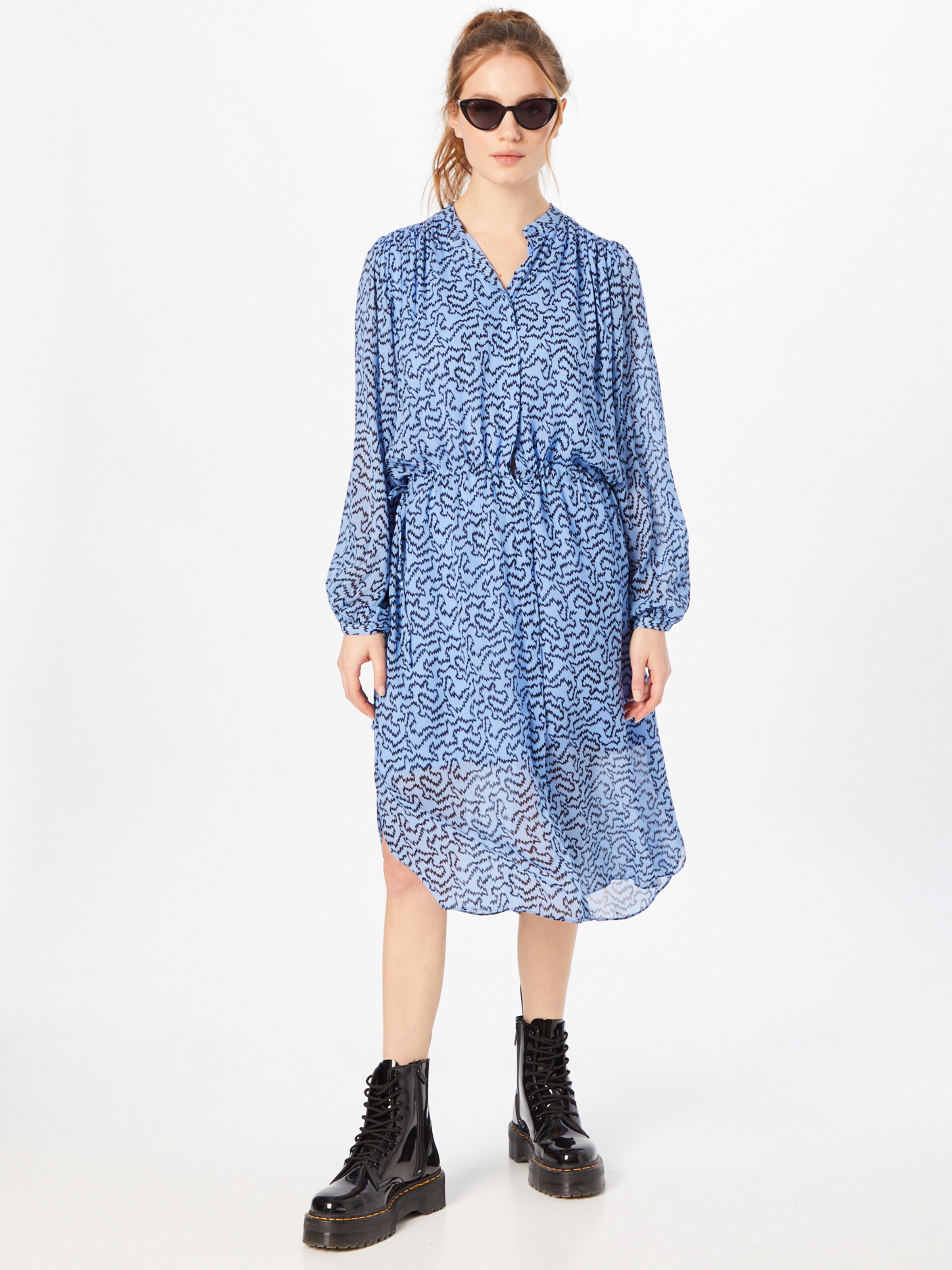 SECOND FEMALE Dolga srajca 'Aronia' mornarska / svetlo modra