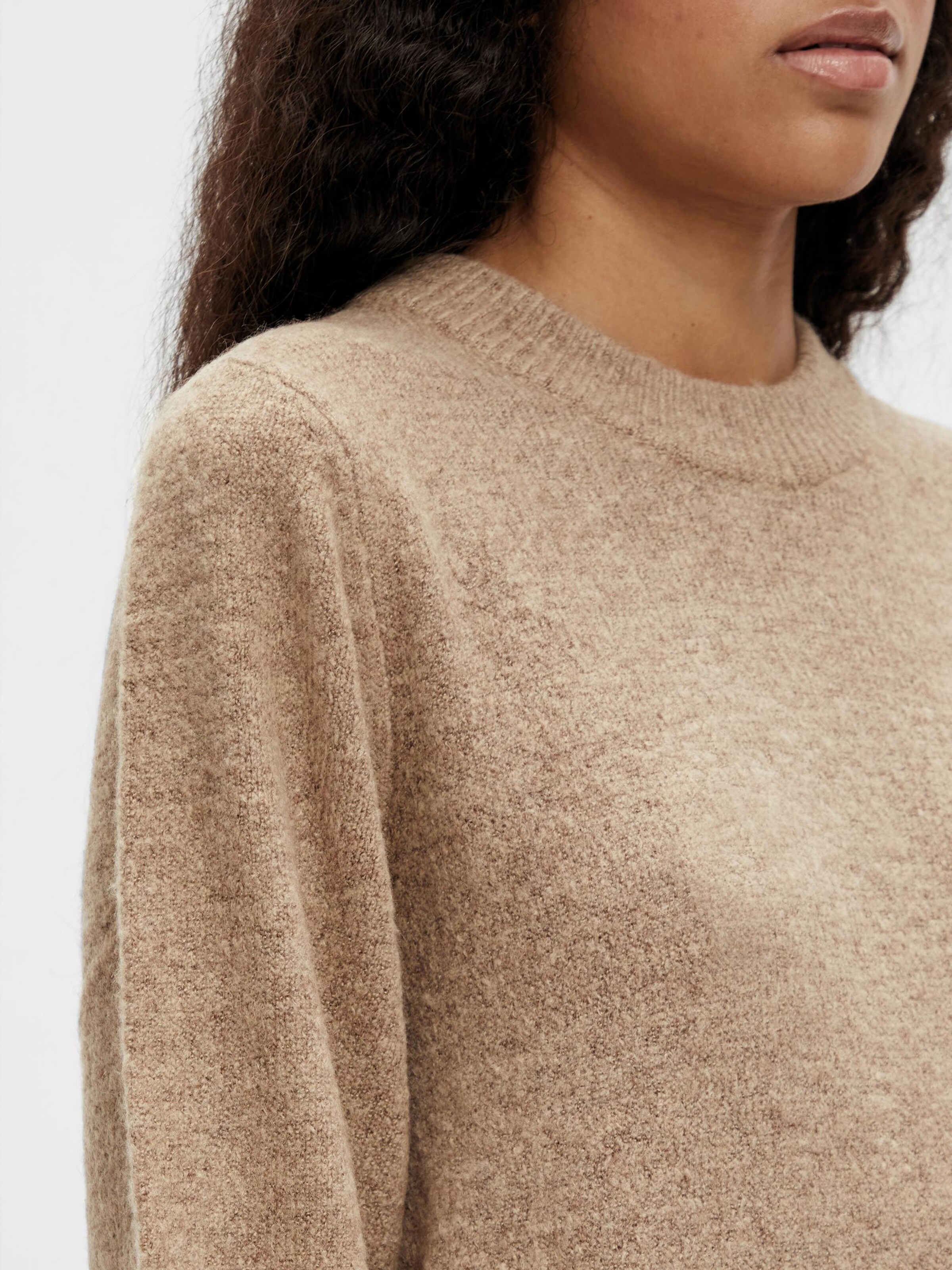 OBJECT Pletena obleka 'Eve Nonsia' svetlo rjava