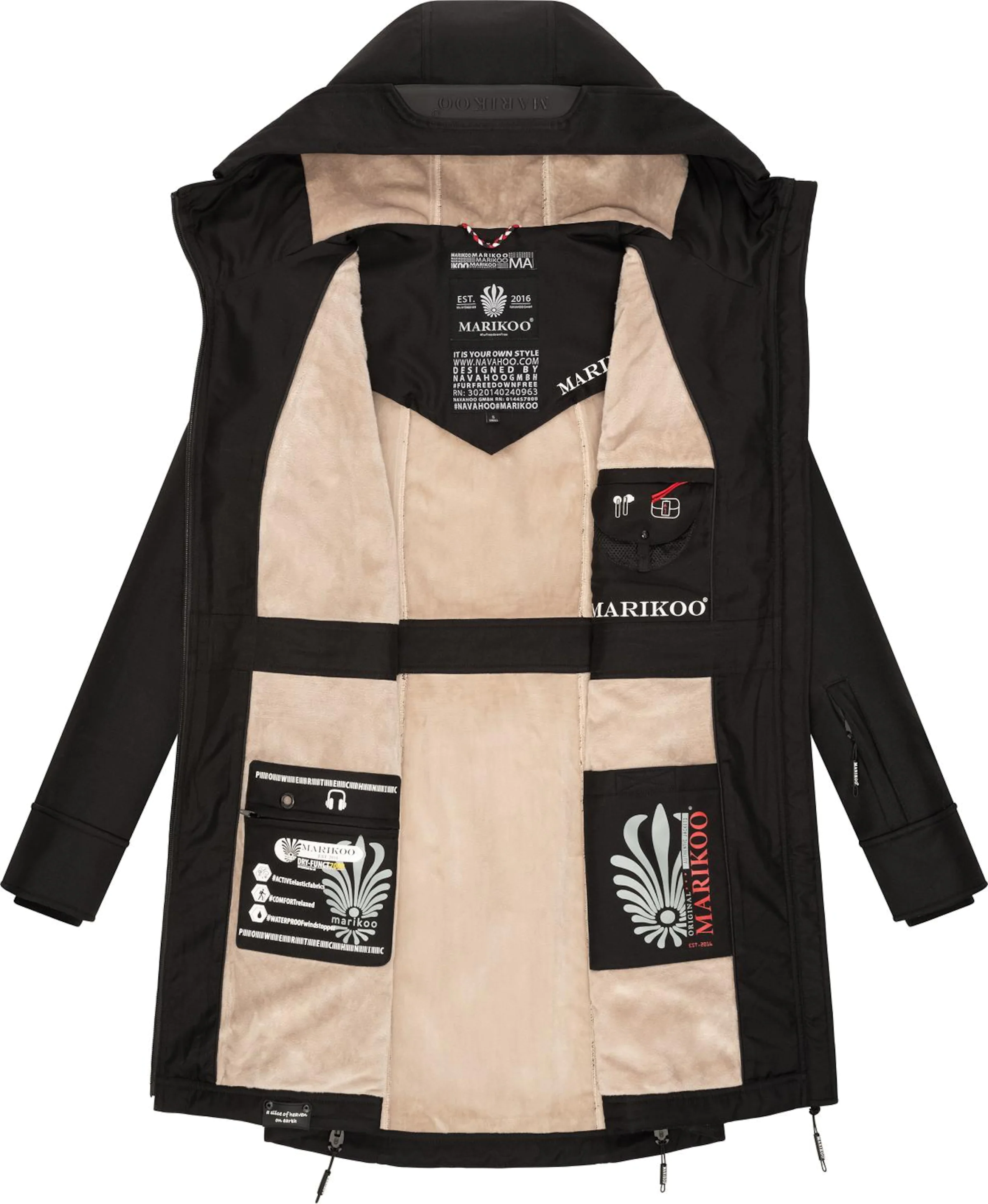 MARIKOO Prehodna jakna črna