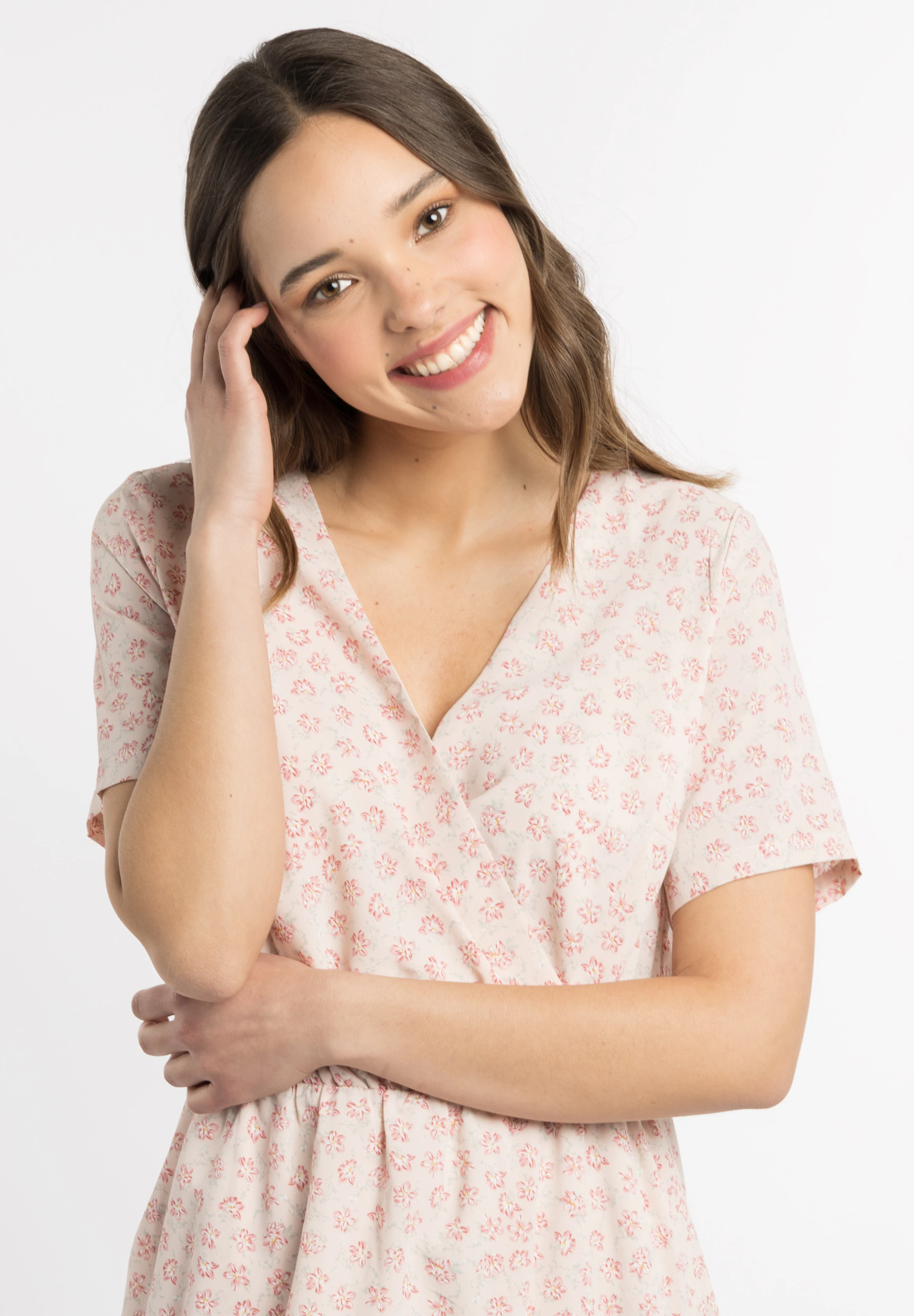 MYMO Poletna obleka staro roza / svetlo roza / off-bela