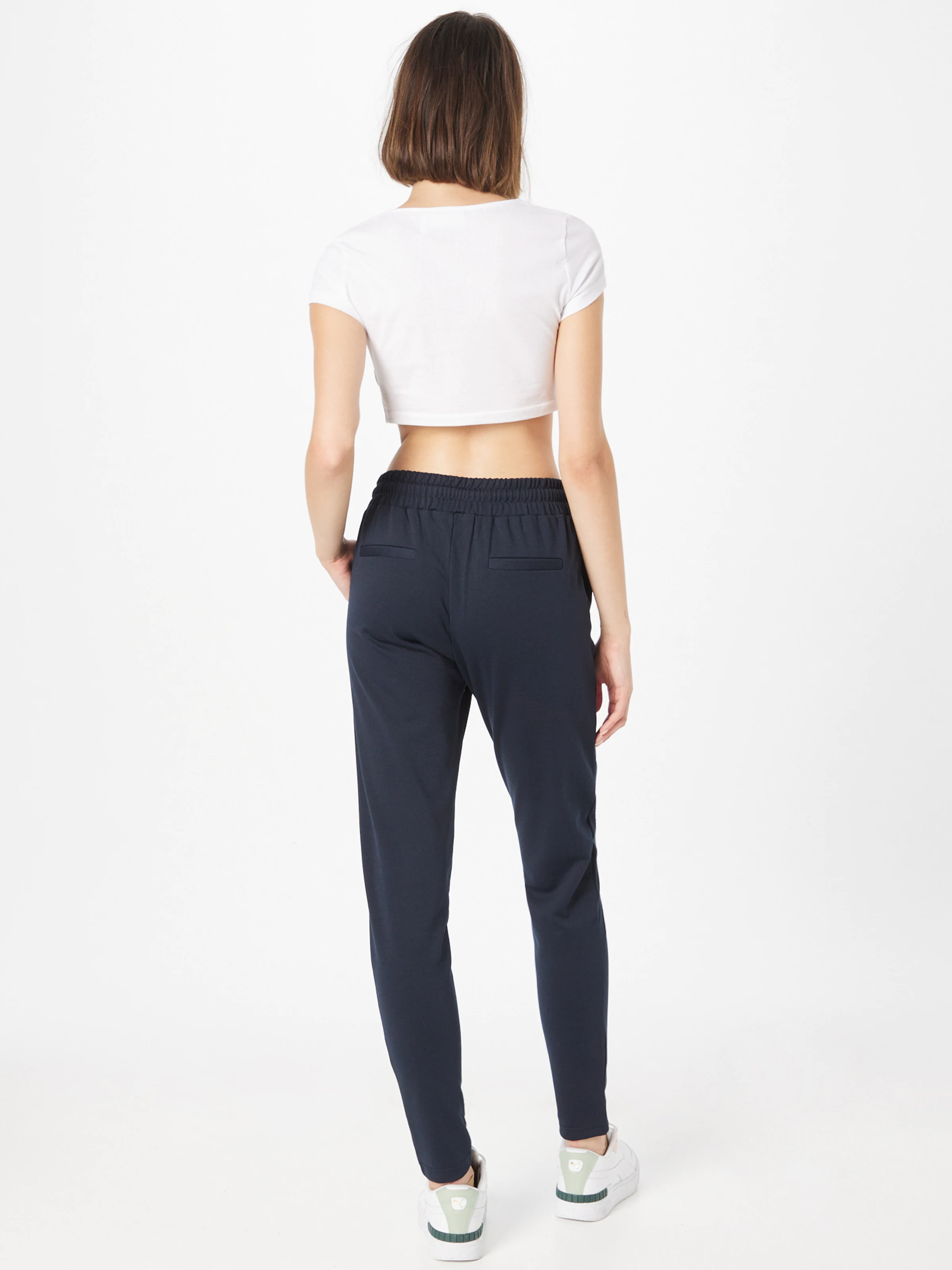 ICHI Hlače z naborki 'IHKate' mornarska