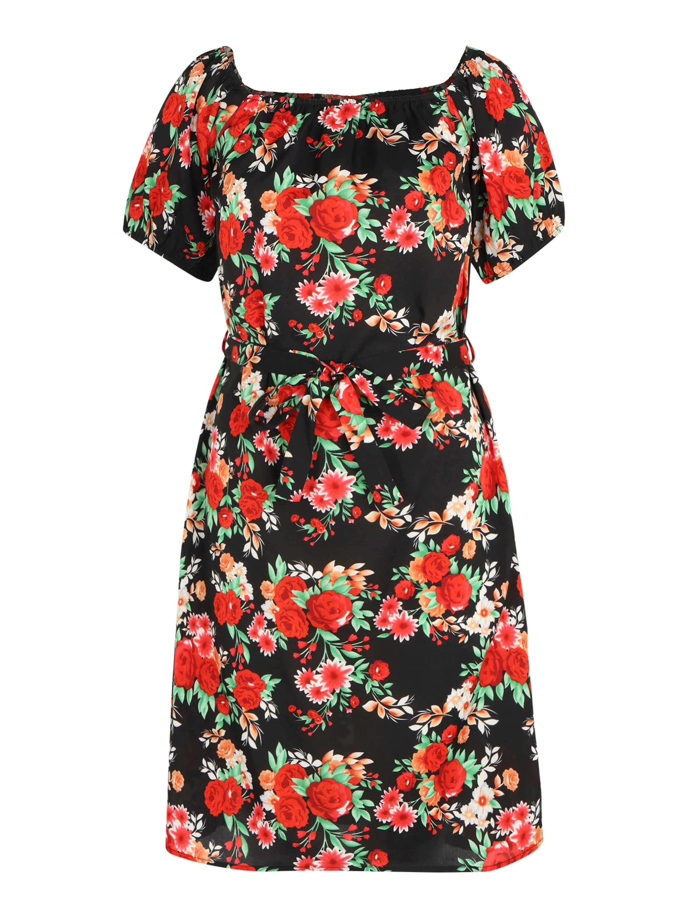 Vila Tall Obleka 'MIE' zelena / oranžna / rdeča / črna