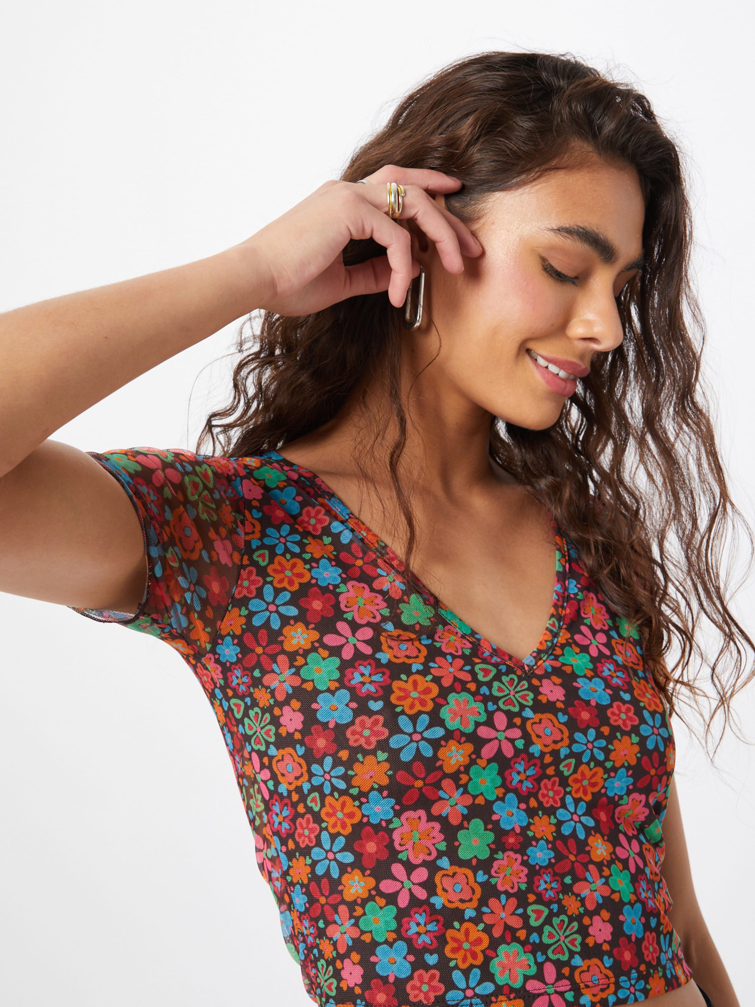 Nasty Gal Majica mešane barve / črna