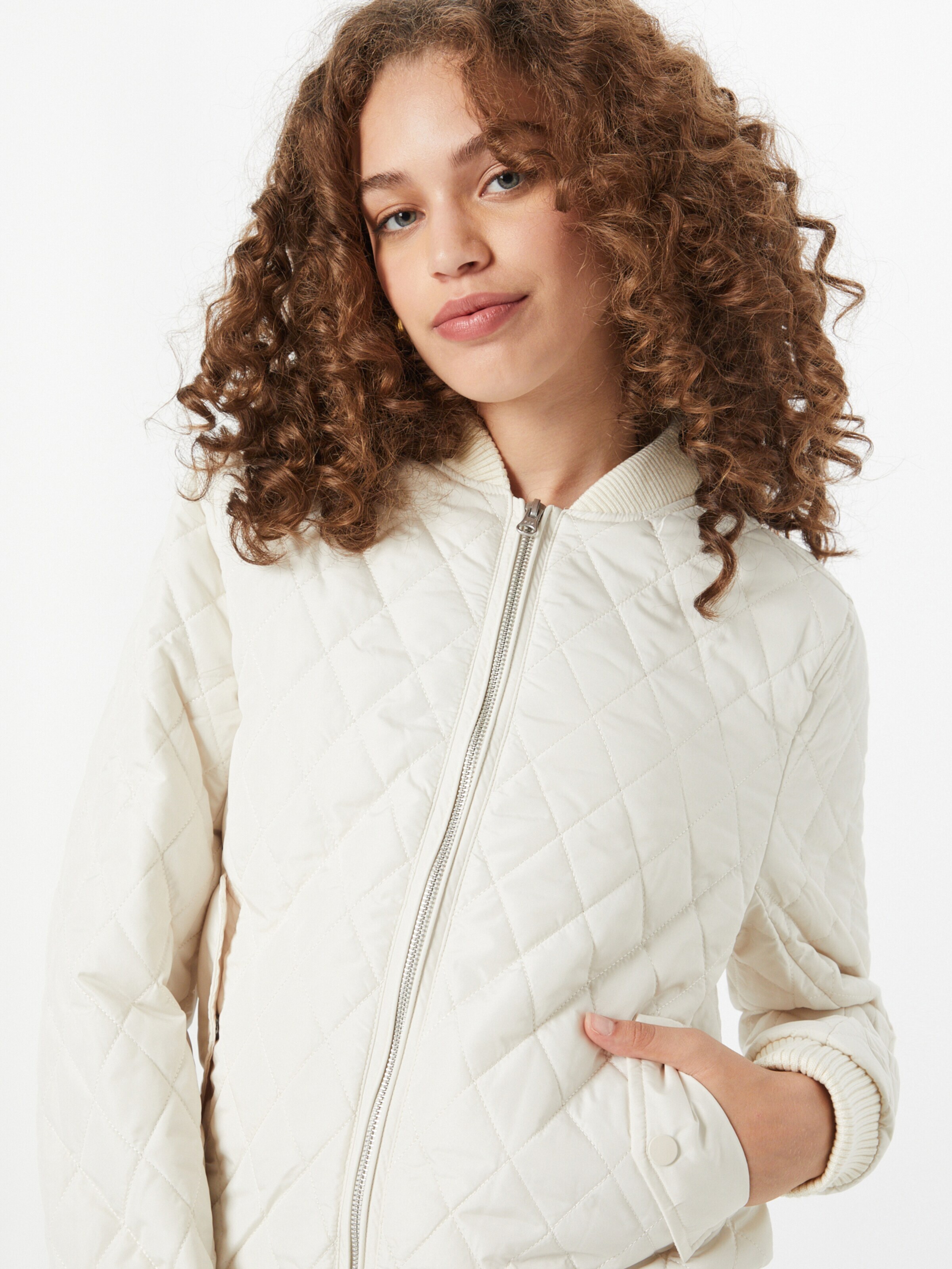 Urban Classics Prehodna jakna 'Diamond' kremna