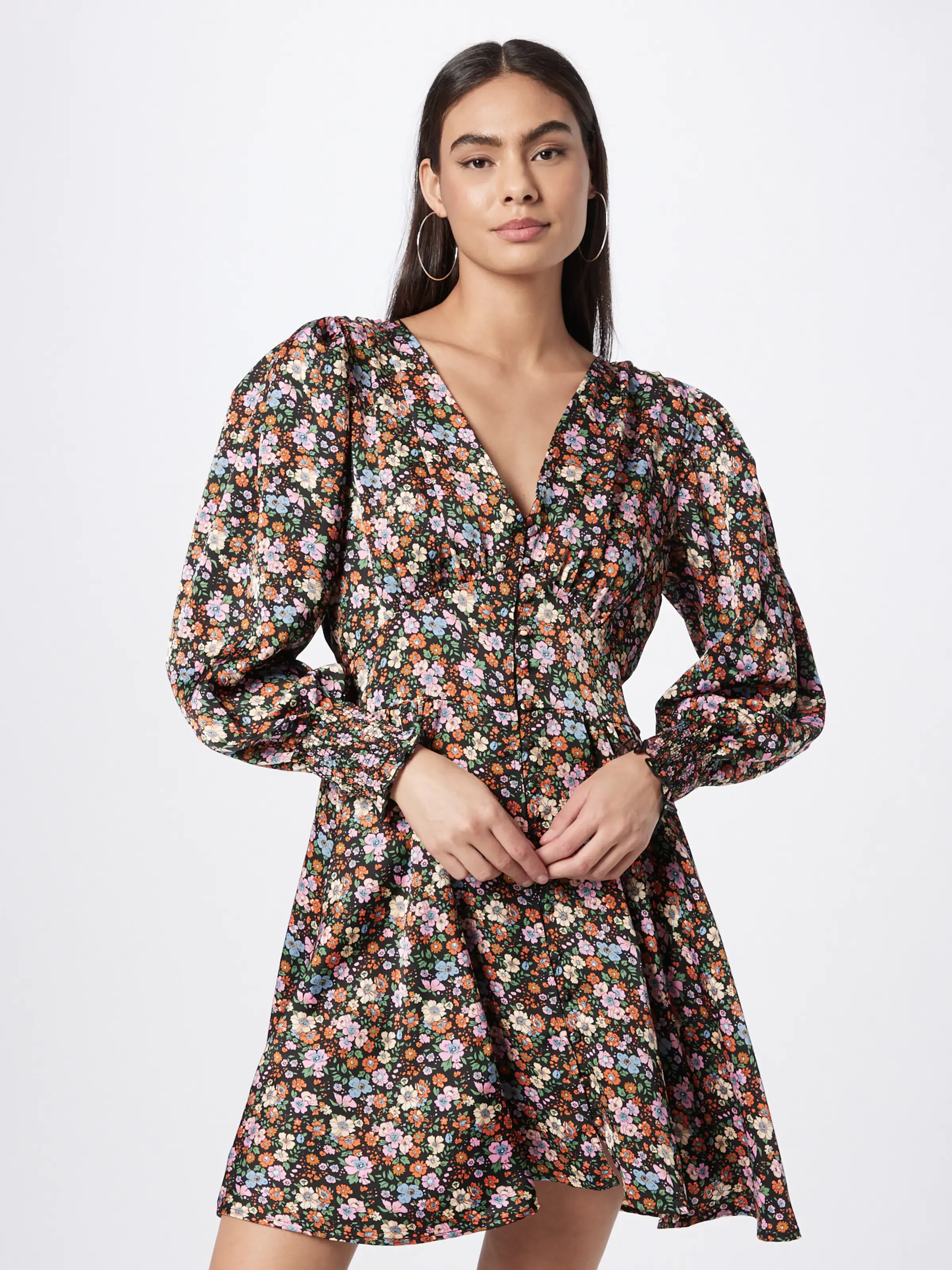 Neo Noir Dolga srajca 'Lecia' svetlo modra / oranžna / roza / črna