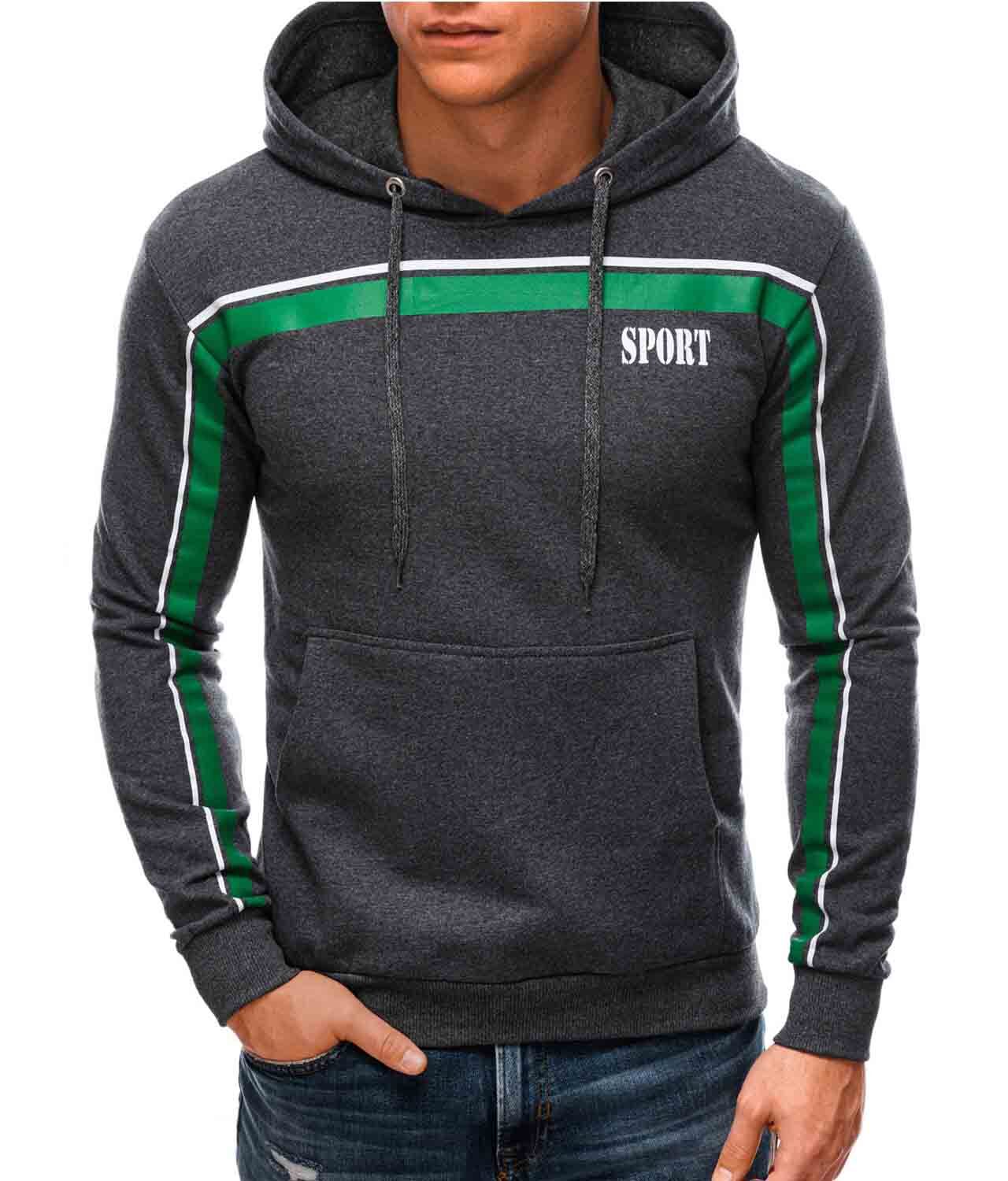 Superfashion Moški pulover B1404-DARK GREY