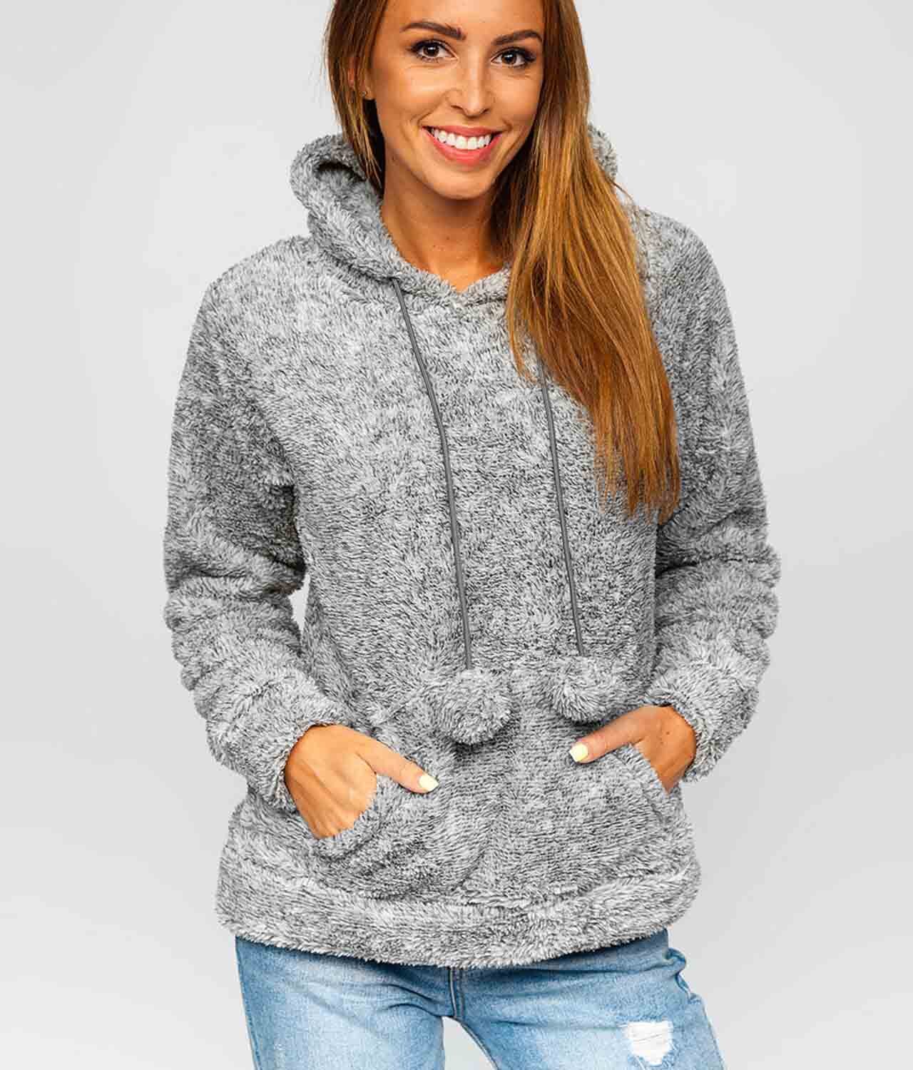 Superfashion Ženski flis pulover HH034-DARKGREY