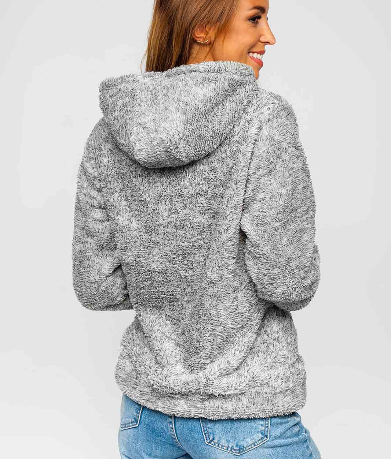 Superfashion Ženski flis pulover HH034-DARKGREY