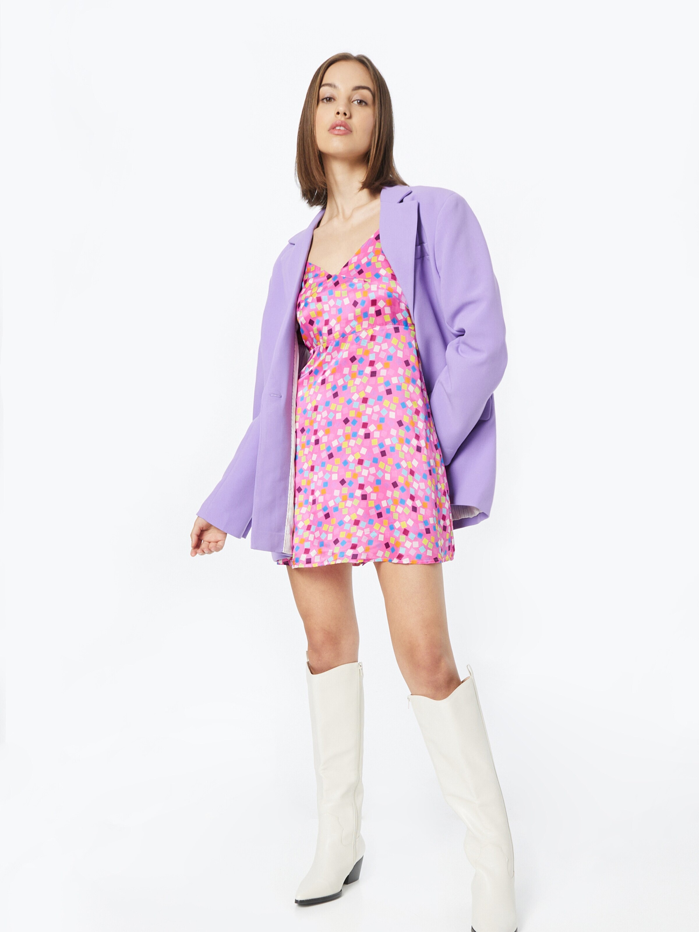 Olivia Rubin Obleka 'JOLIE' rumena / jagoda / roza / bela