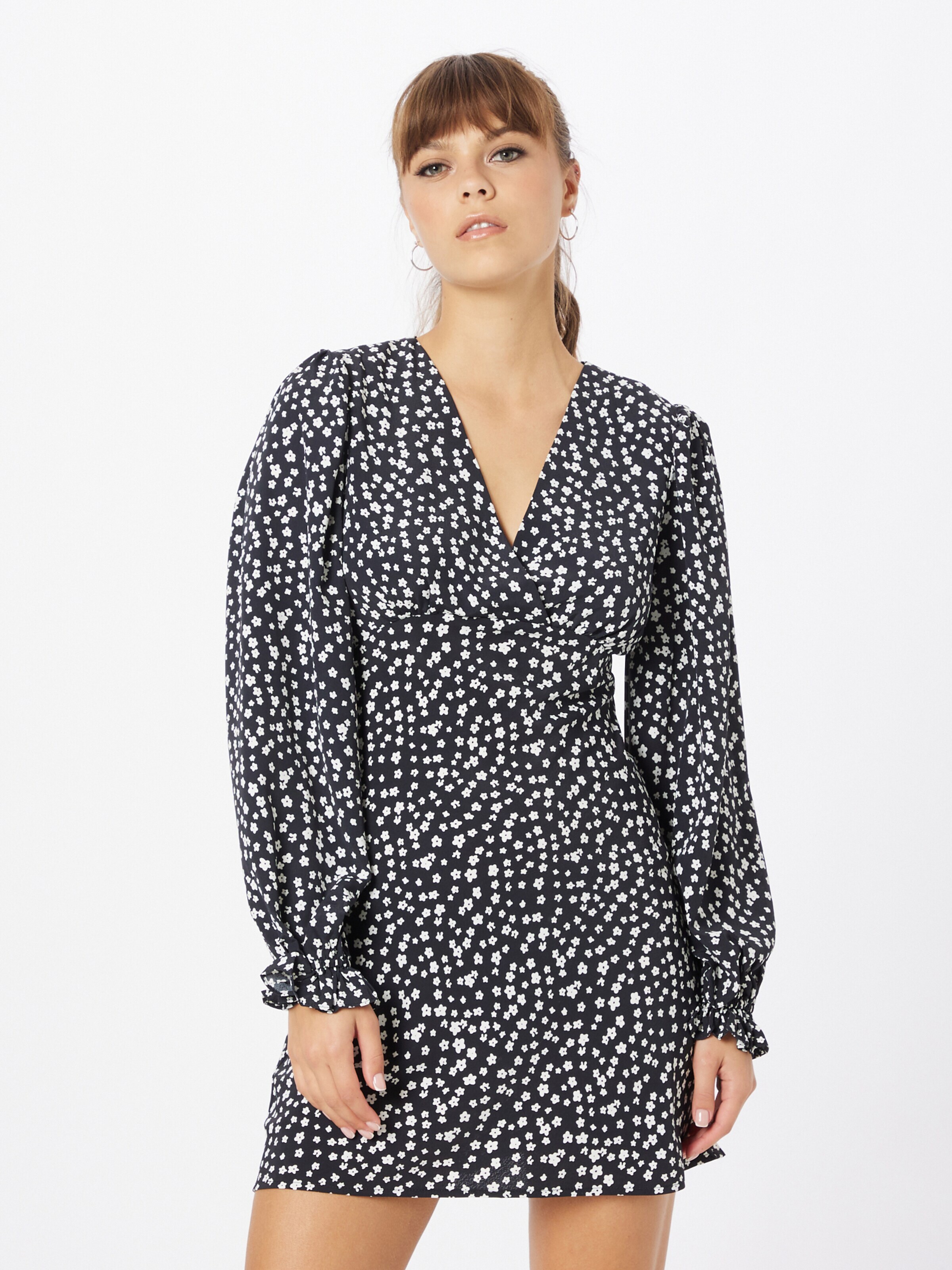 GLAMOROUS Obleka črna / bela