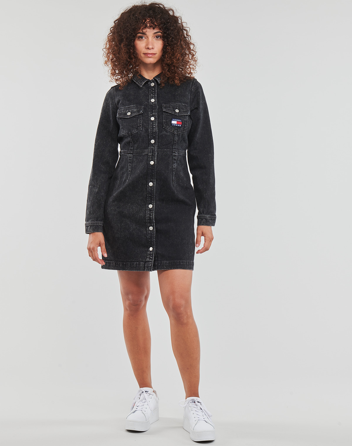 Tommy Jeans Kratke obleke SLIM DENIM DRESS CF6181 Tommy Jeans