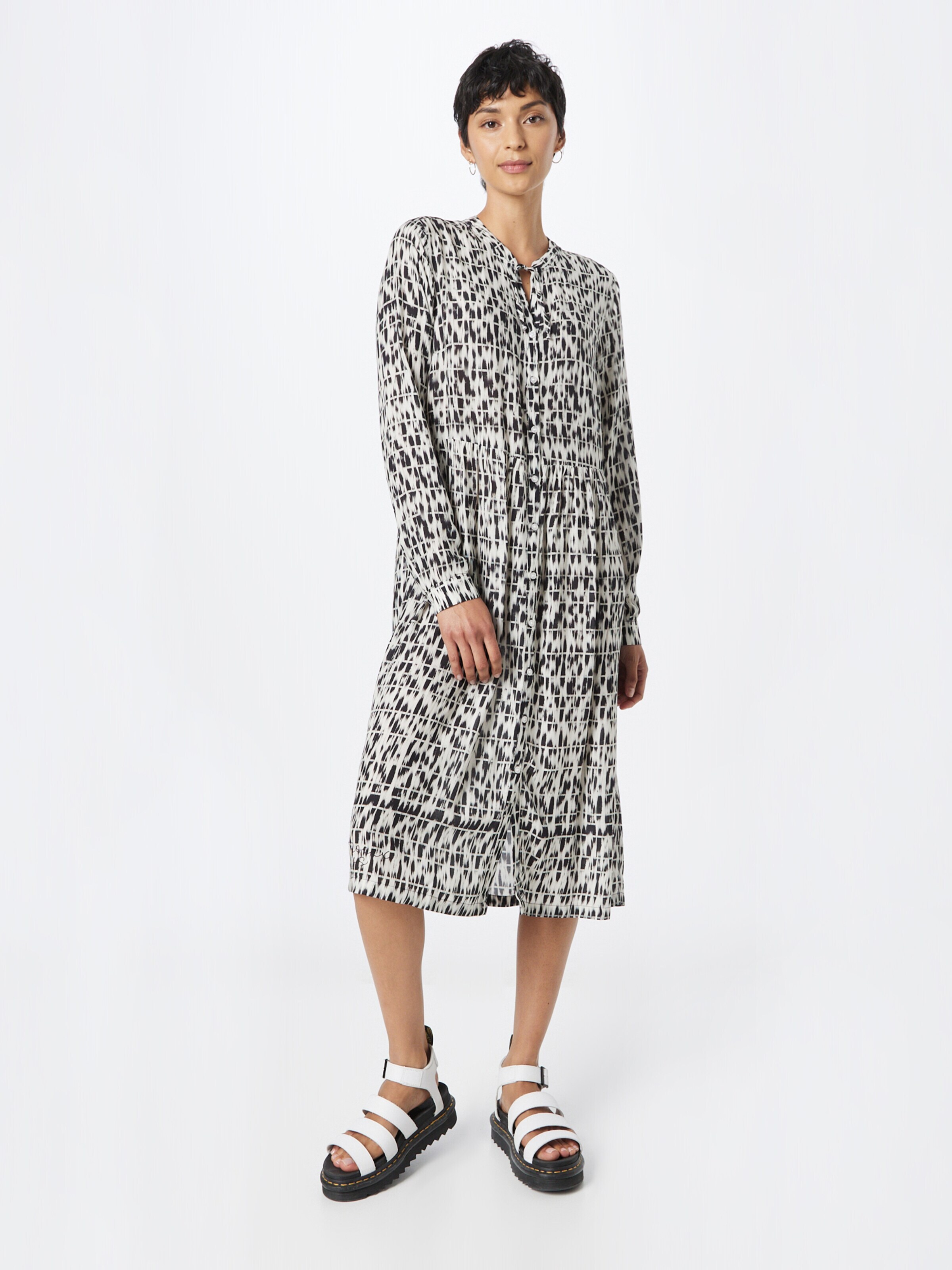 Soccx Dolga srajca črna / bela