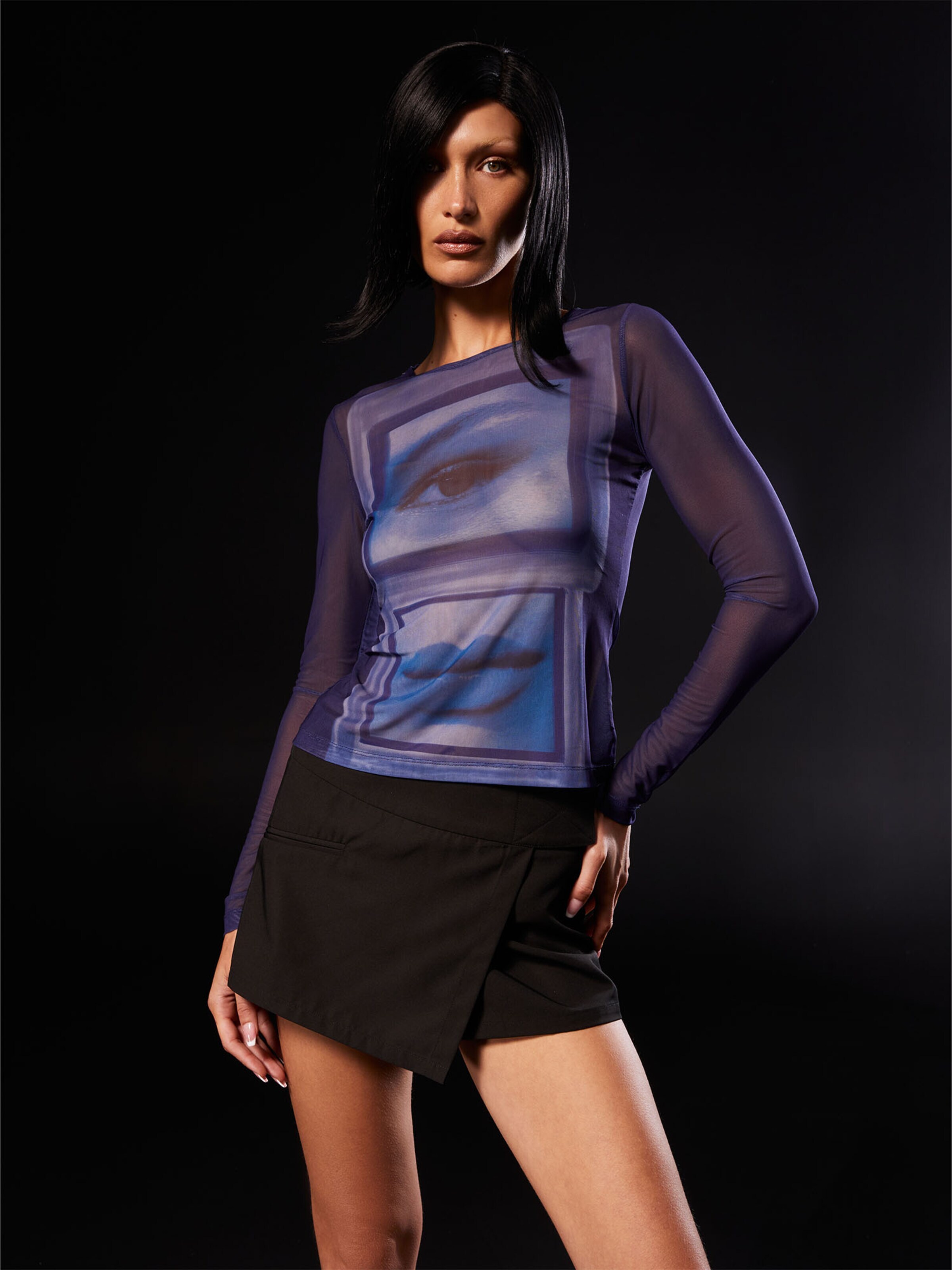 Bella x ABOUT YOU Majica modra / temno modra / bela