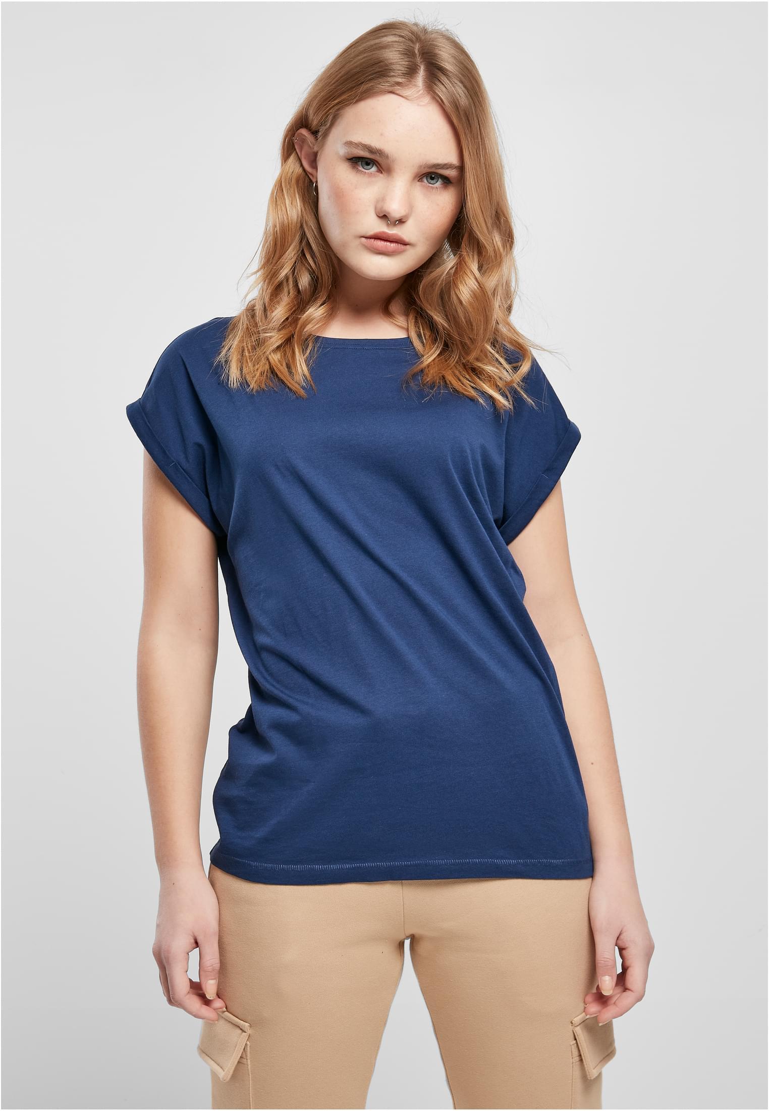 Urban Classics Women's spaceblue Extended Shoulder T-Shirt