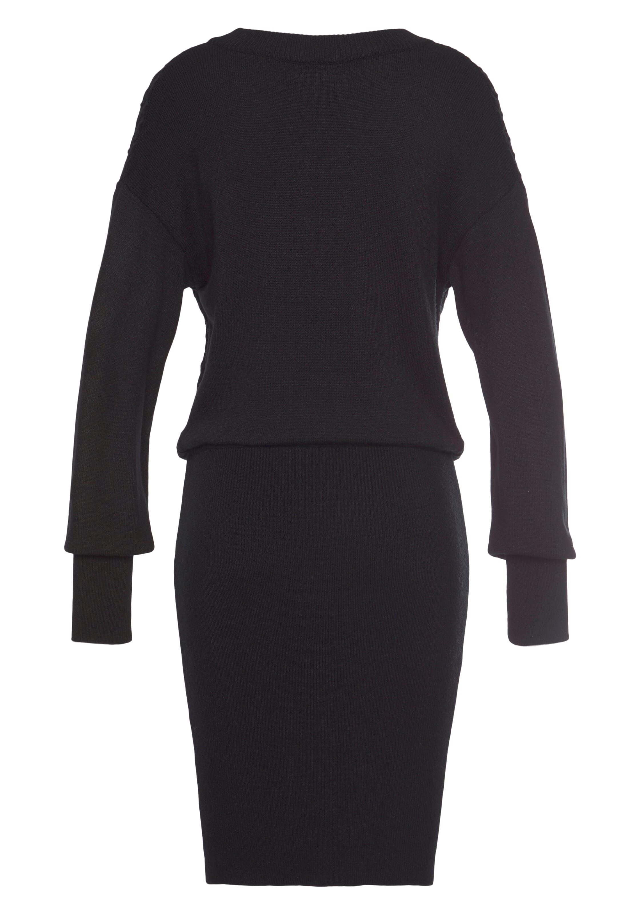 LASCANA Pletena obleka črna