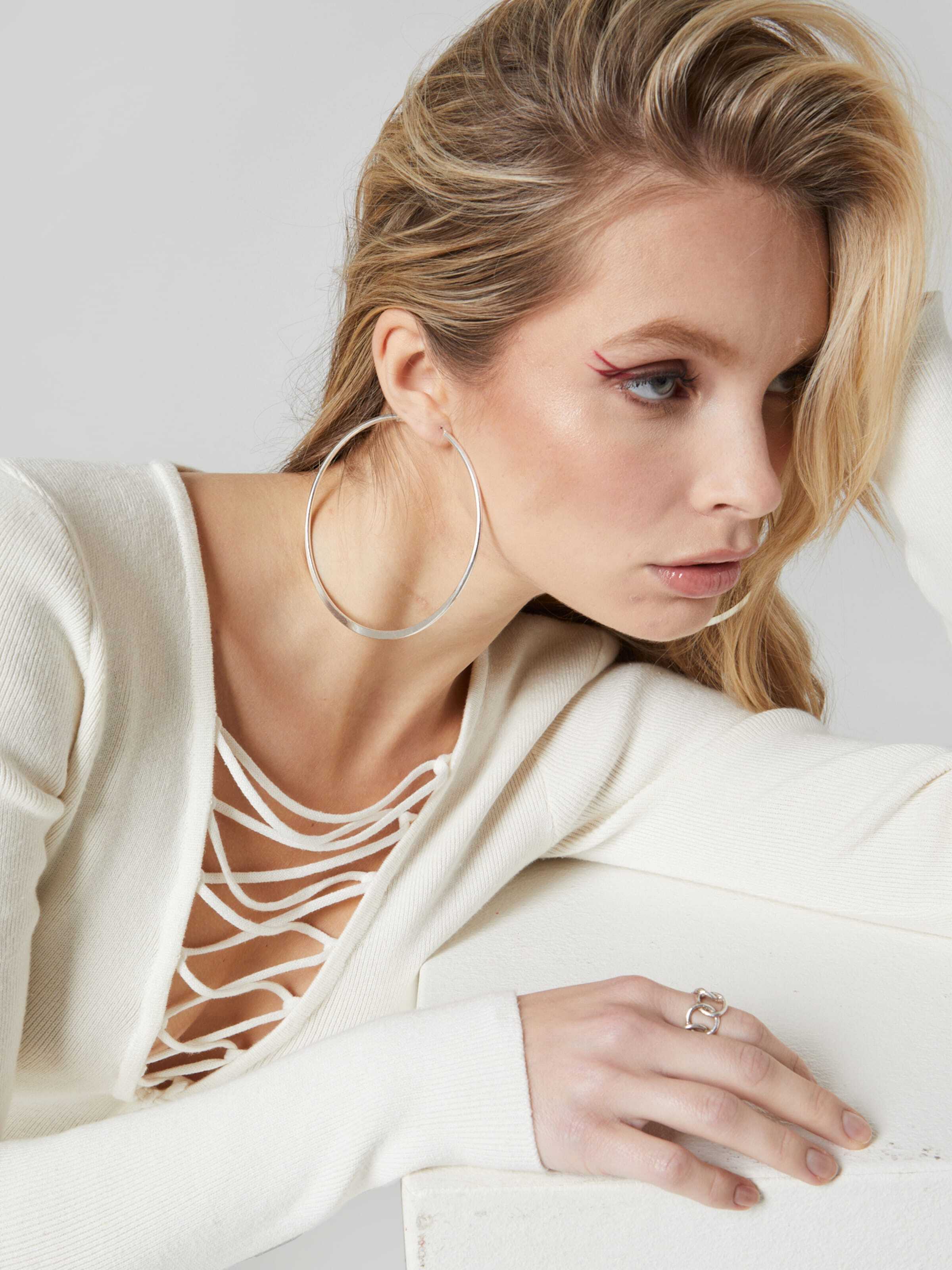 VIERVIER Pletena obleka 'Hedi' off-bela