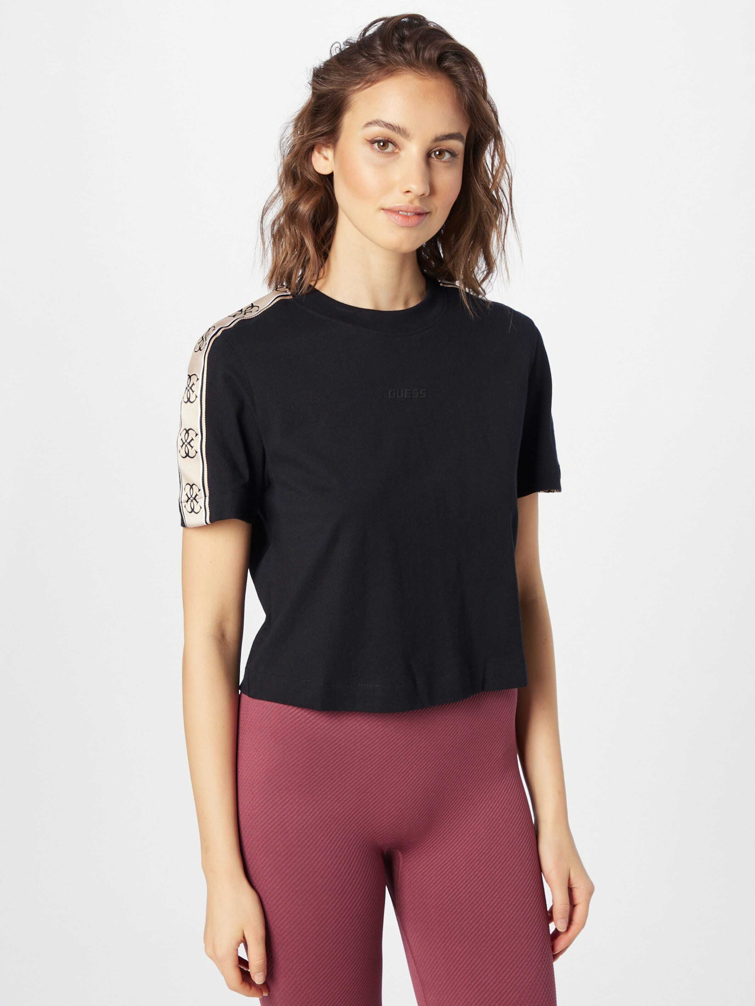 GUESS Funkcionalna majica 'BRITNEY' bež / črna / bela