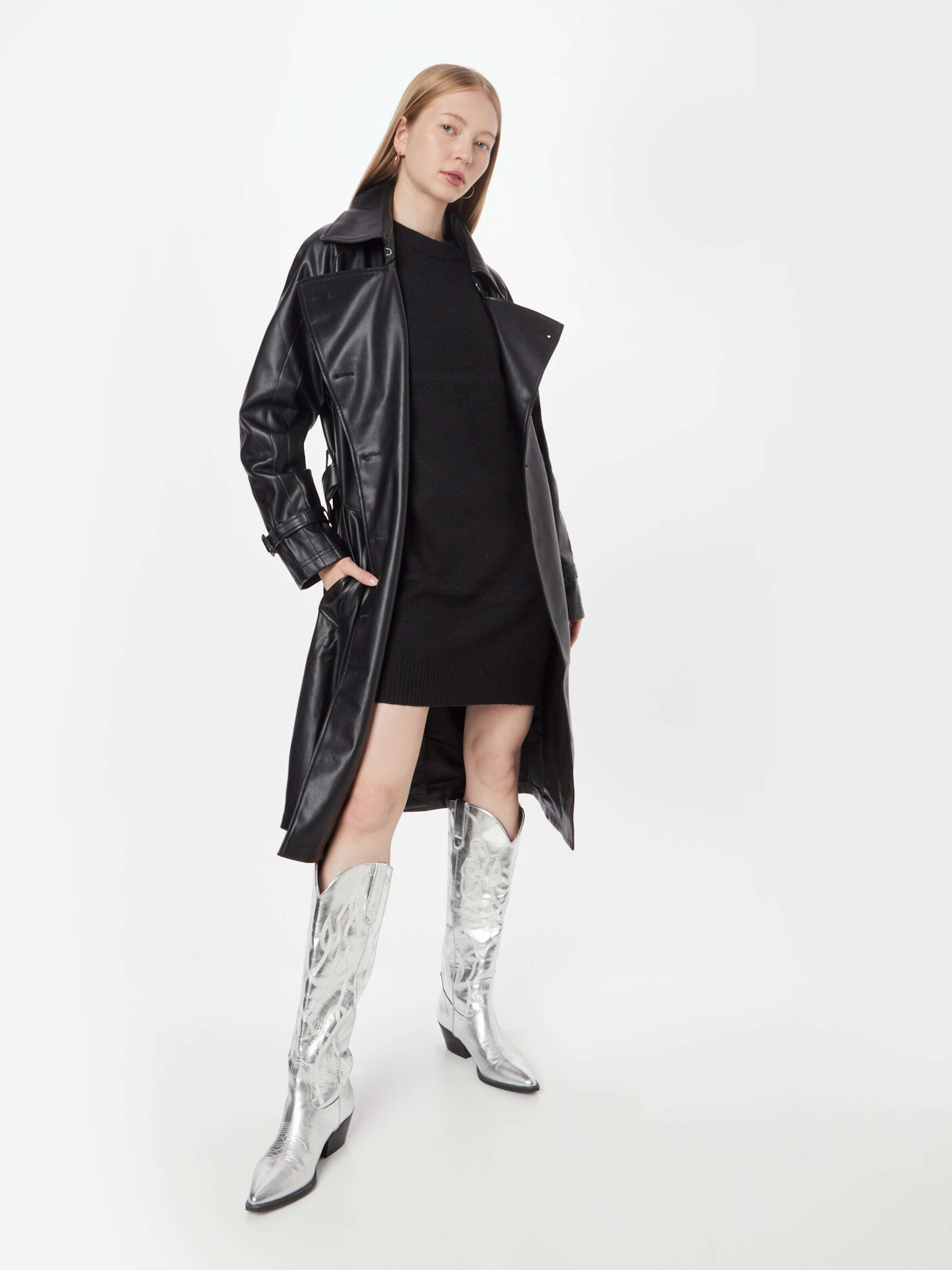 Warehouse Pletena obleka črna