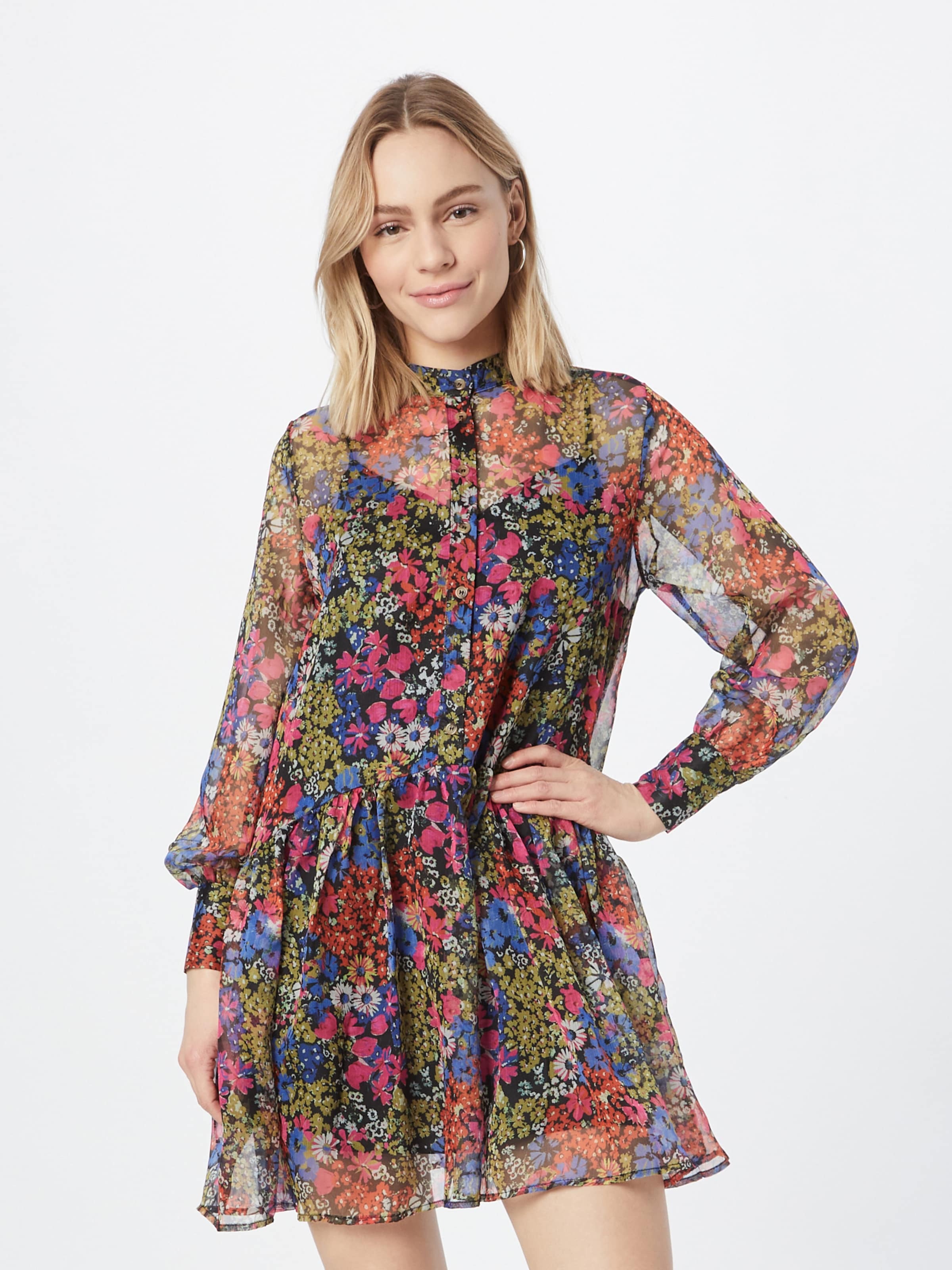 Warehouse Dolga srajca modra / oliva / roza / črna