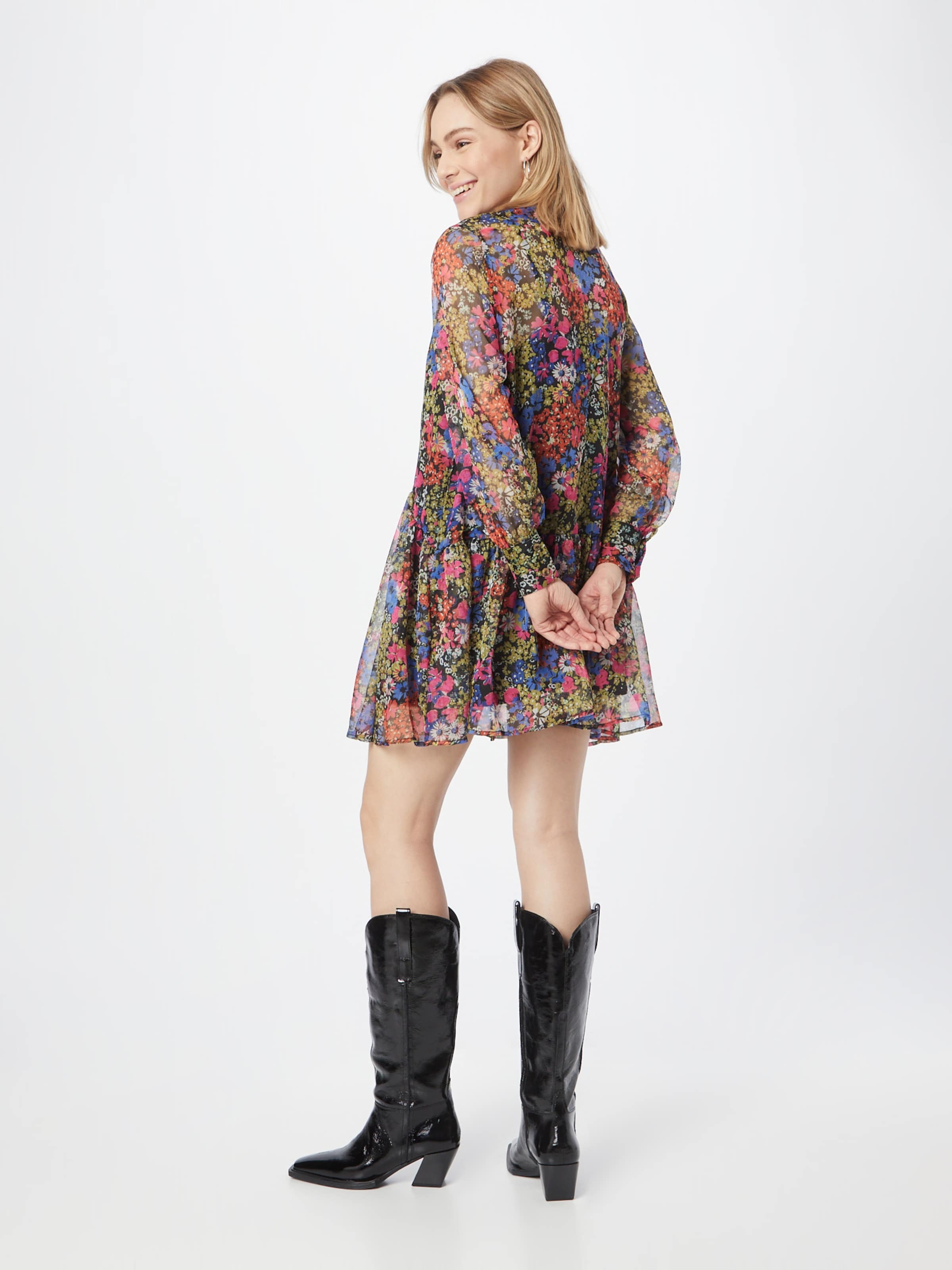 Warehouse Dolga srajca modra / oliva / roza / črna