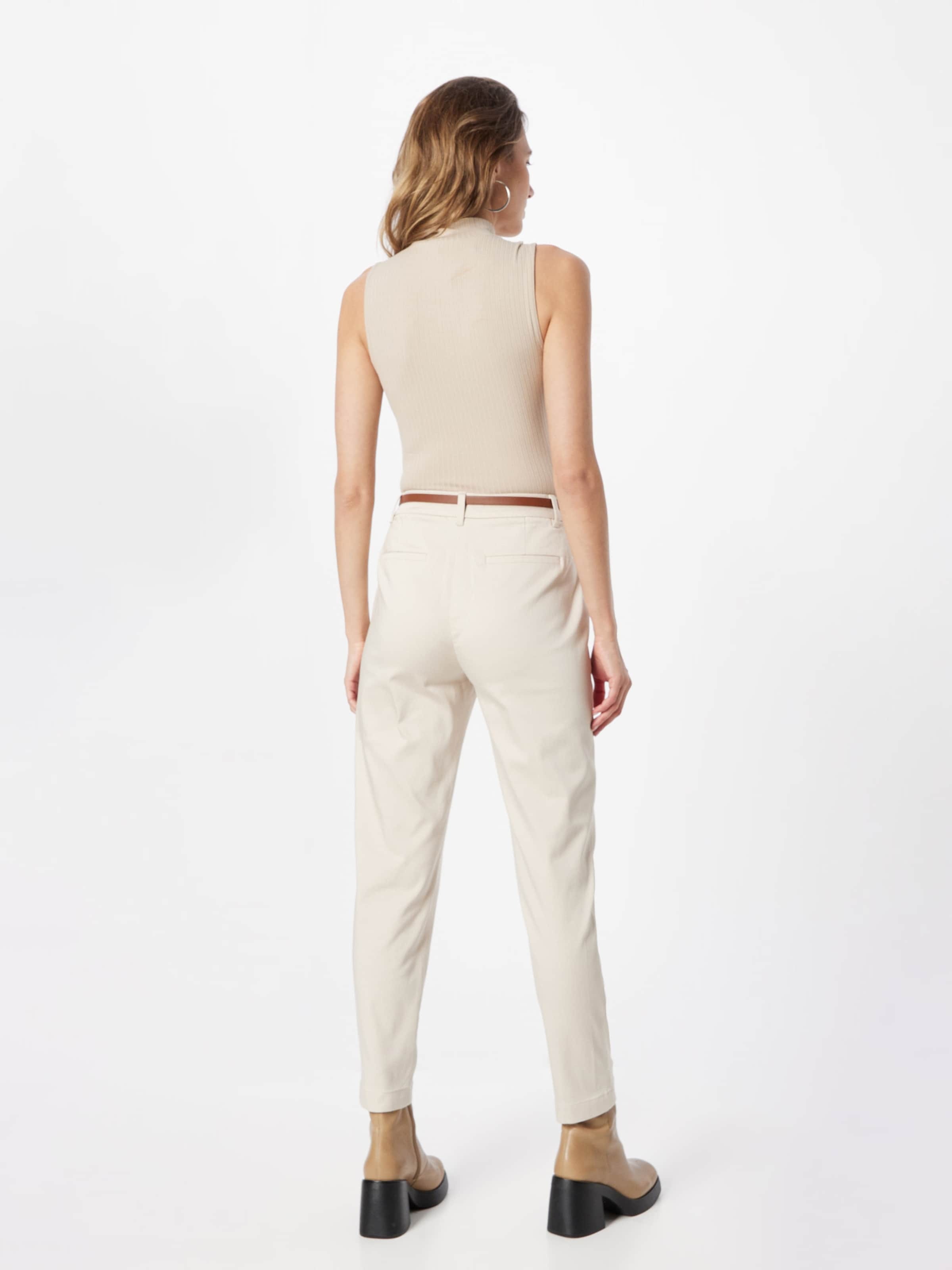 COMMA Chino hlače kremna / kostanj rjava