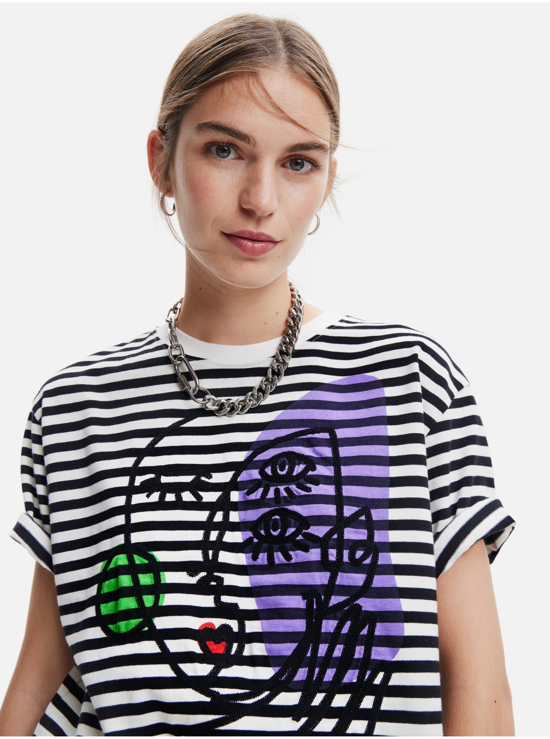 DESIGUAL SHORT SLEEVE T-SHIRT WOMEN BLACK