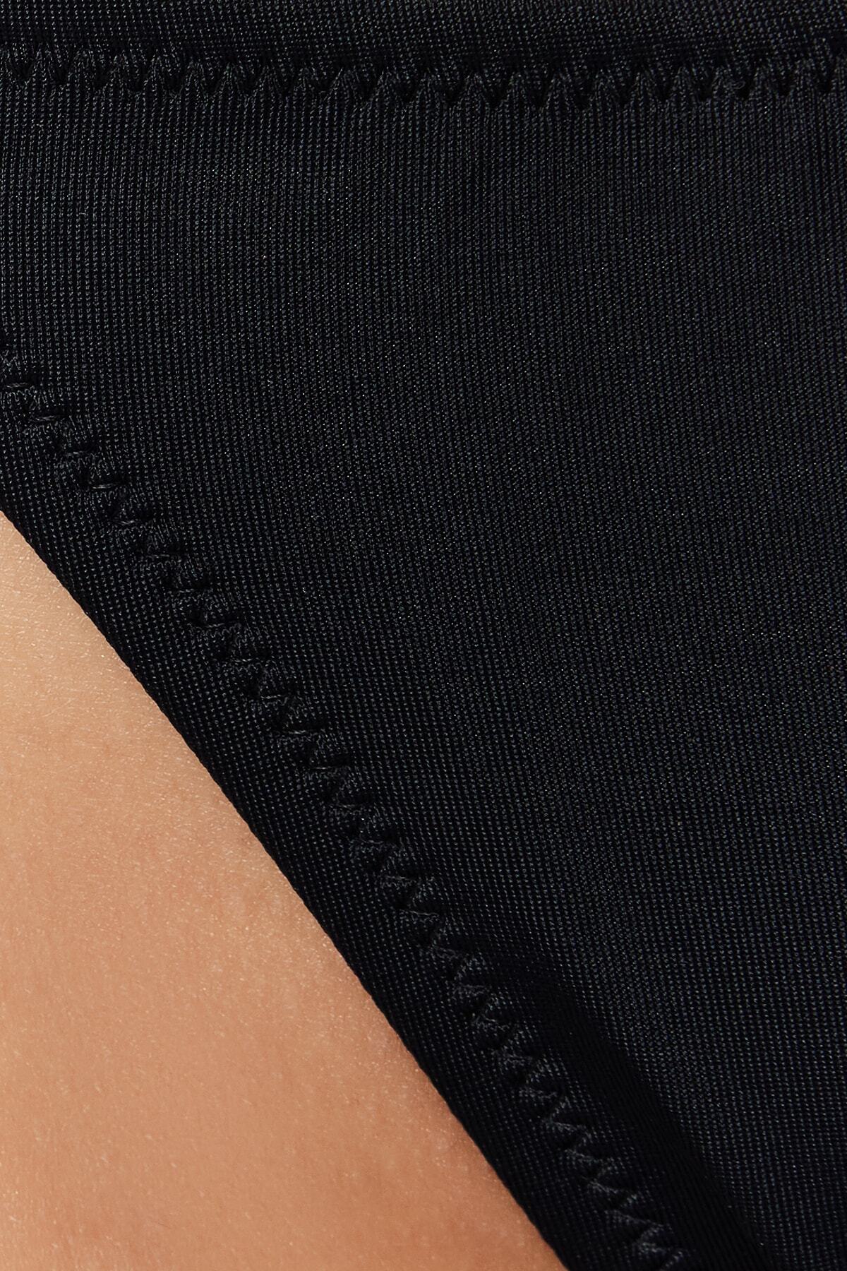 Trendyol črna kravata z visokim dnom noge Bikini