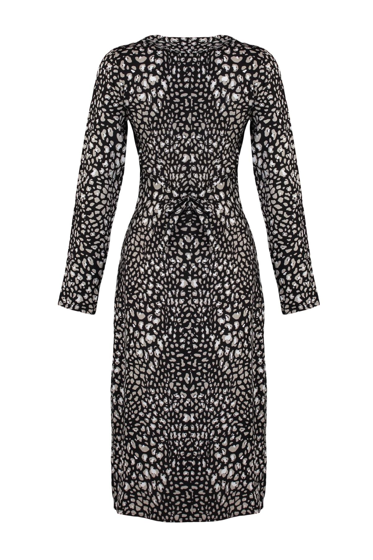 Trendyol večbarvna vzorčasta srajčna obleka