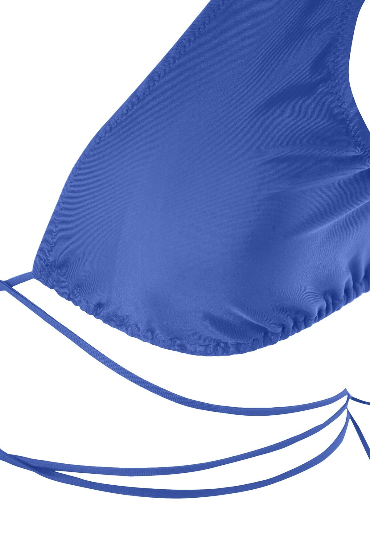 Trendyol Navy Blue Triangle Tie Bikini Top