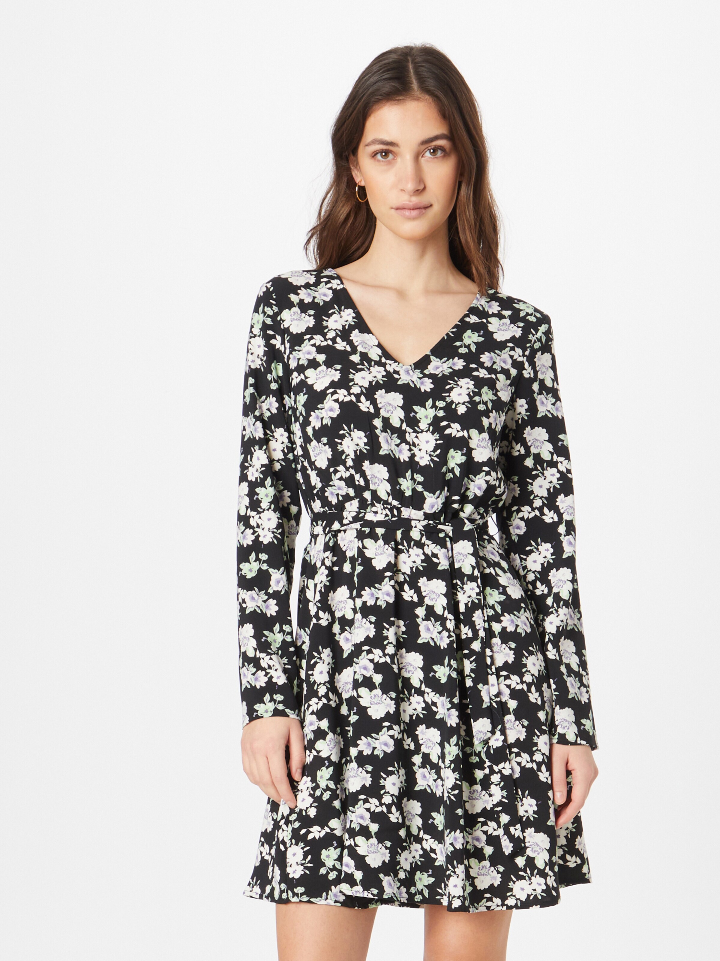 VILA Obleka 'KRISTINA' pastelno zelena / lila / črna / bela