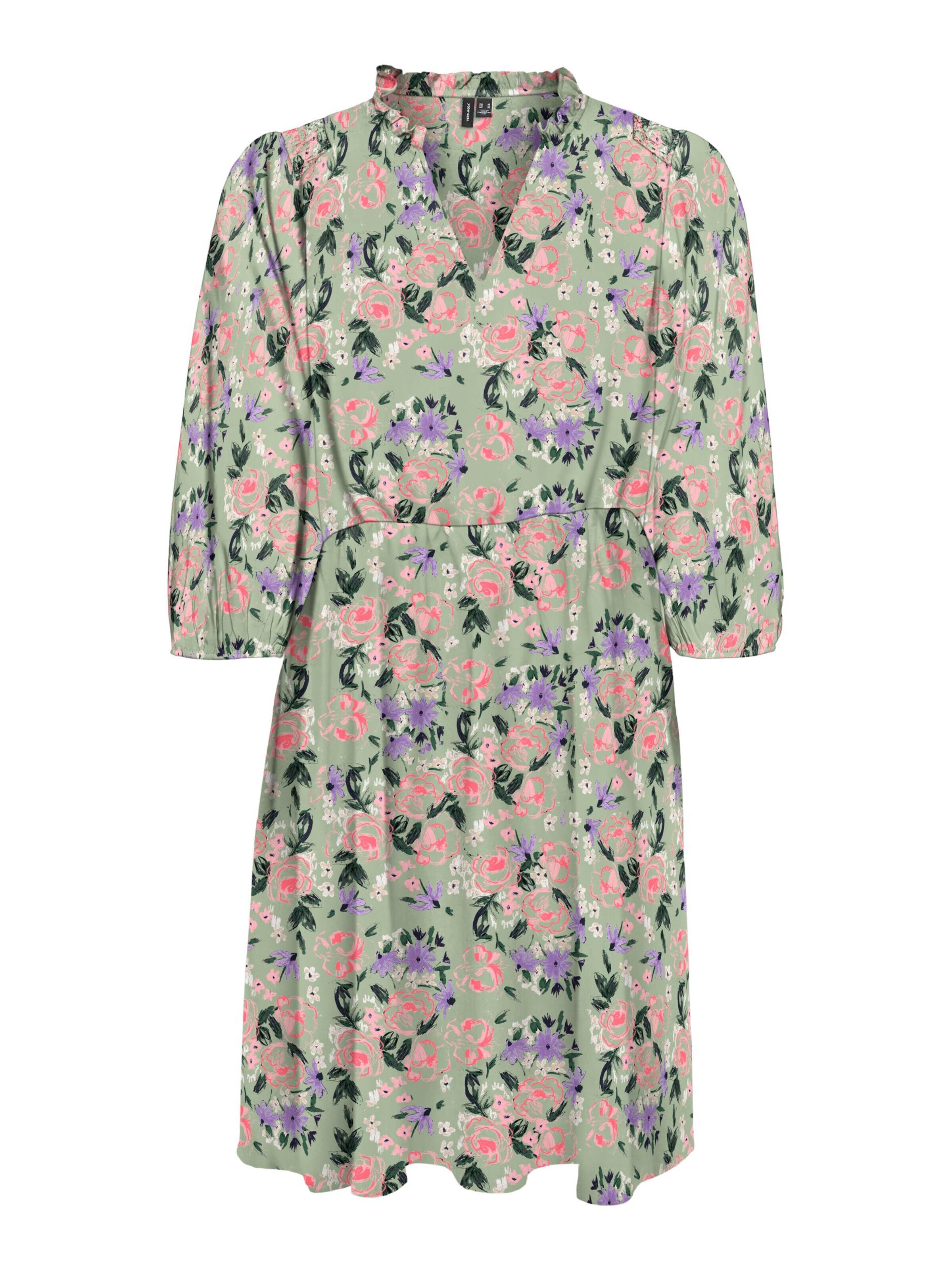 VERO MODA Obleka 'OLIVIA' zelena / pastelno zelena / svetlo lila / roza