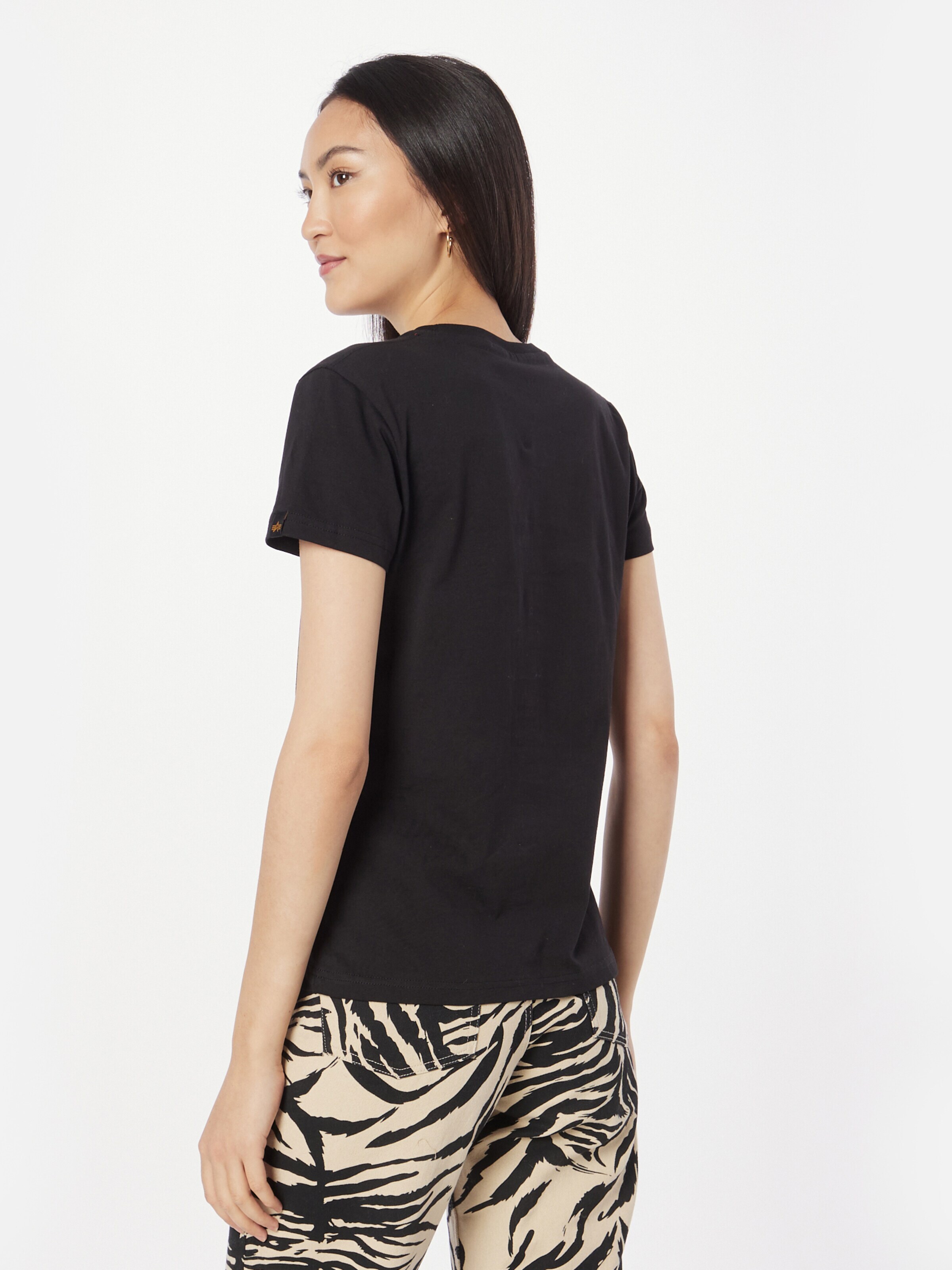 ALPHA INDUSTRIES Majica 'Crystal' zlata / črna / srebrna