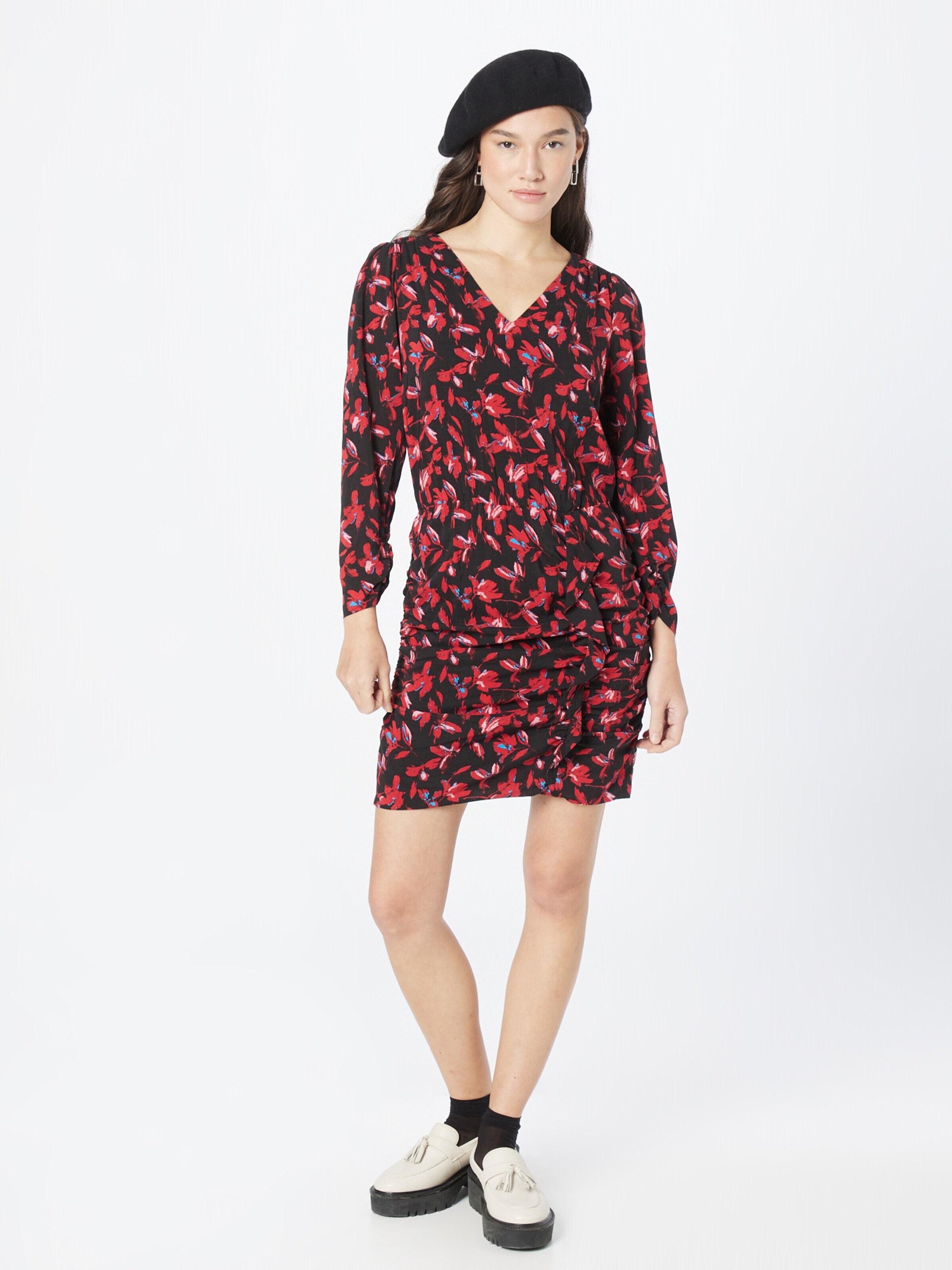 IKKS Obleka azur / rubin rdeča / črna / bela