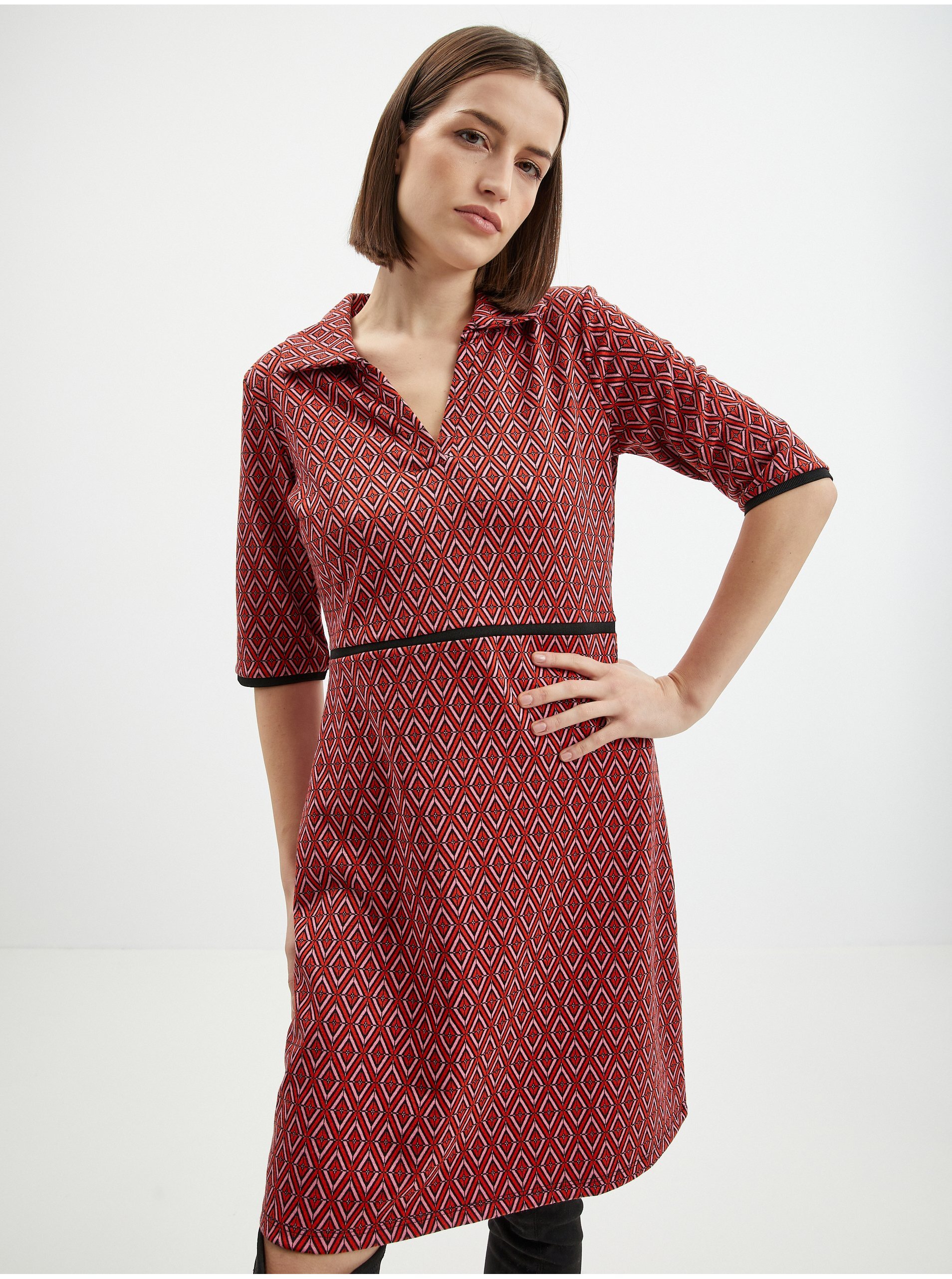 Orsay Pink-Red Women Patterned Dress - Women