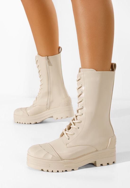 Zapatos Gležnjarji z vezalkami Serrato bež