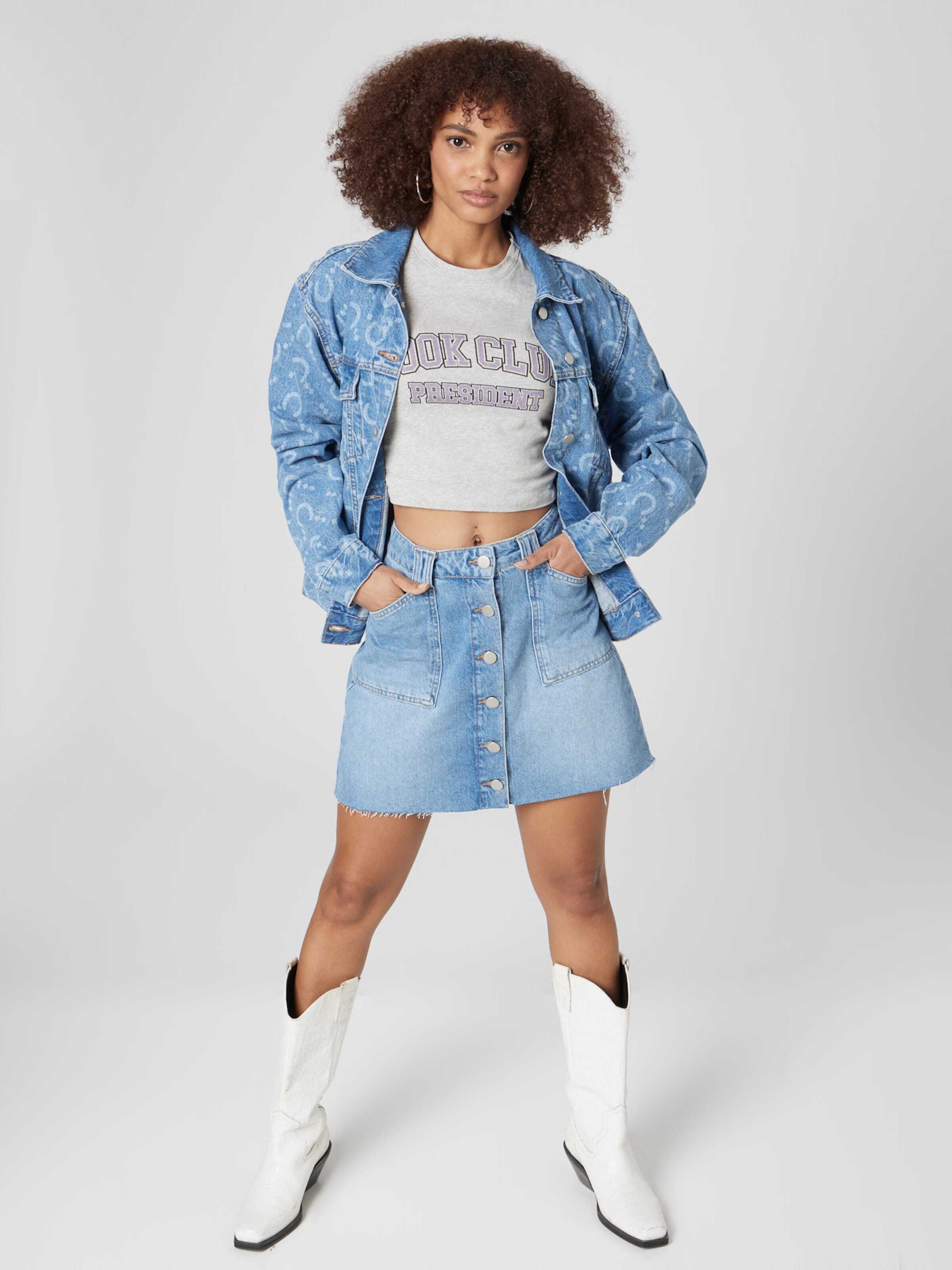 Daahls by Emma Roberts exclusively for ABOUT YOU Majica 'Cara' siva / pastelno lila / črna