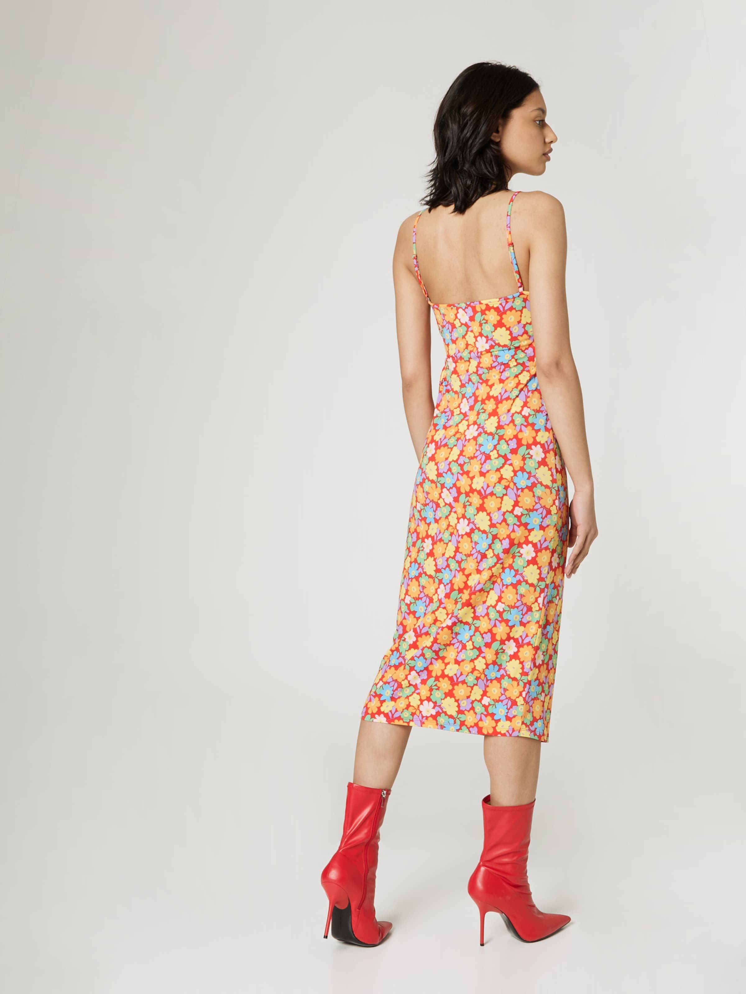 florence by mills exclusive for ABOUT YOU Poletna obleka 'Spring Clean ' voda / sivka / svetlo oranžna / grenada