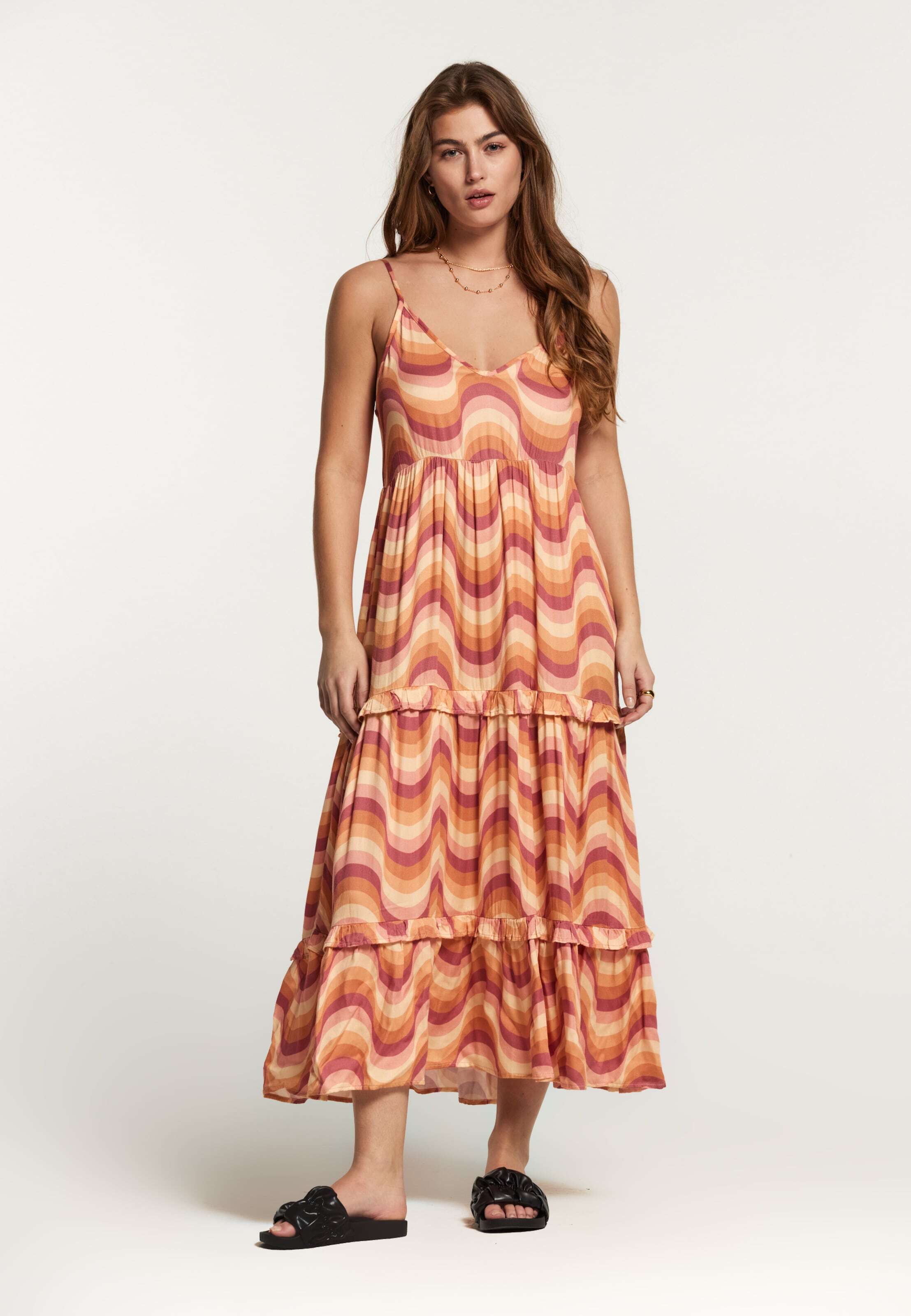 Shiwi Poletna obleka 'Sicily' bež / rjasto rjava / oker / svetlo roza