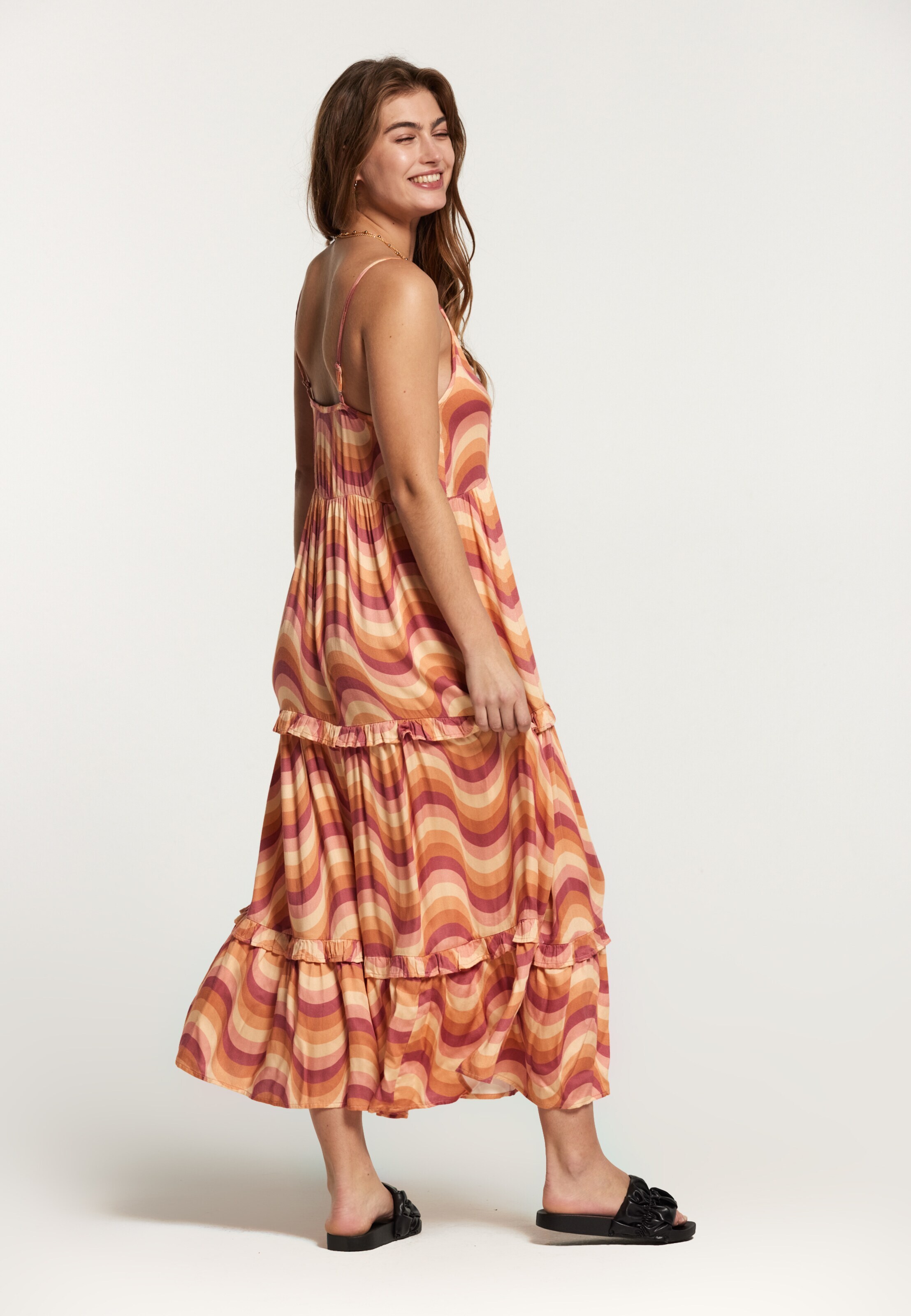 Shiwi Poletna obleka 'Sicily' bež / rjasto rjava / oker / svetlo roza