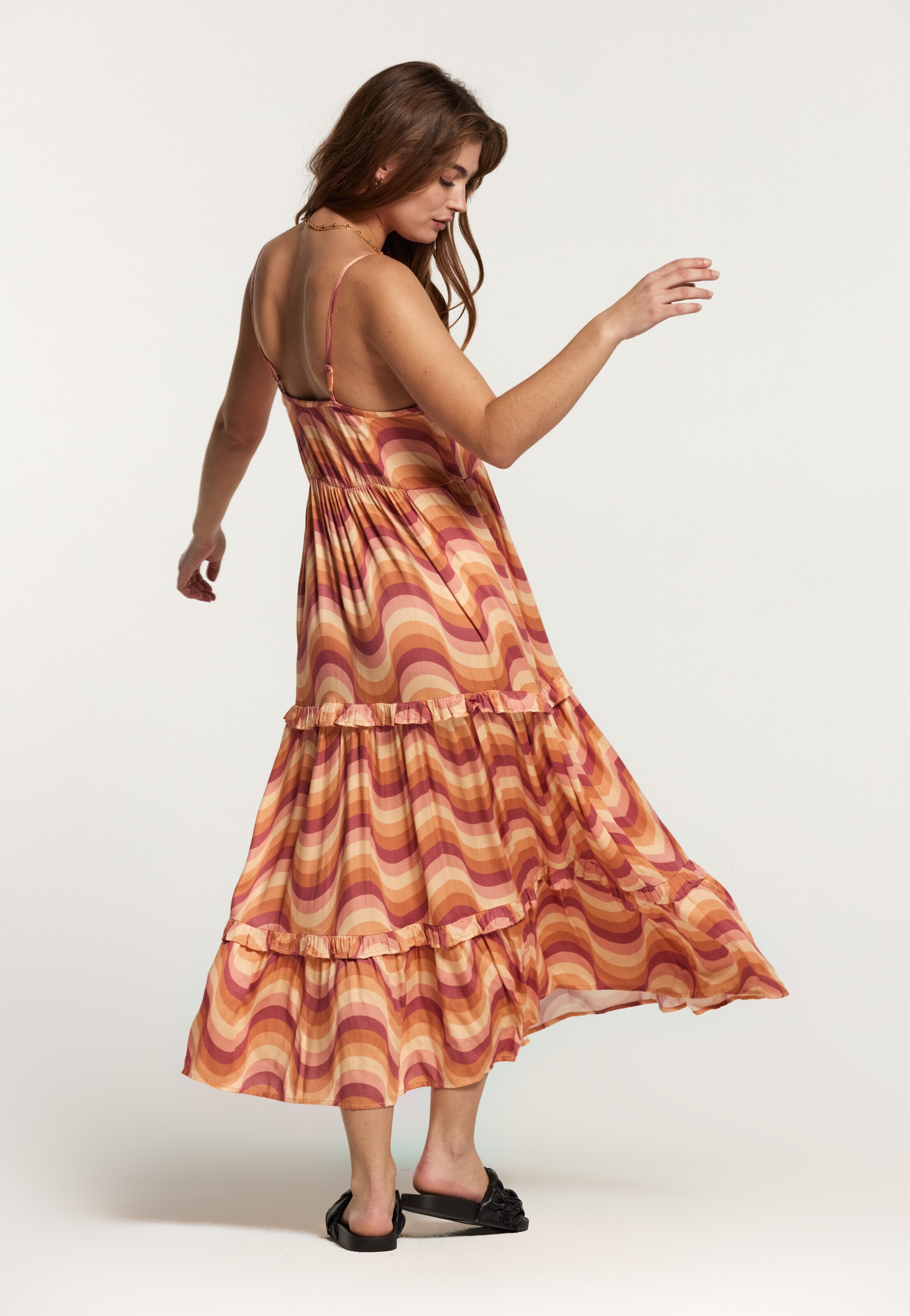 Shiwi Poletna obleka 'Sicily' bež / rjasto rjava / oker / svetlo roza