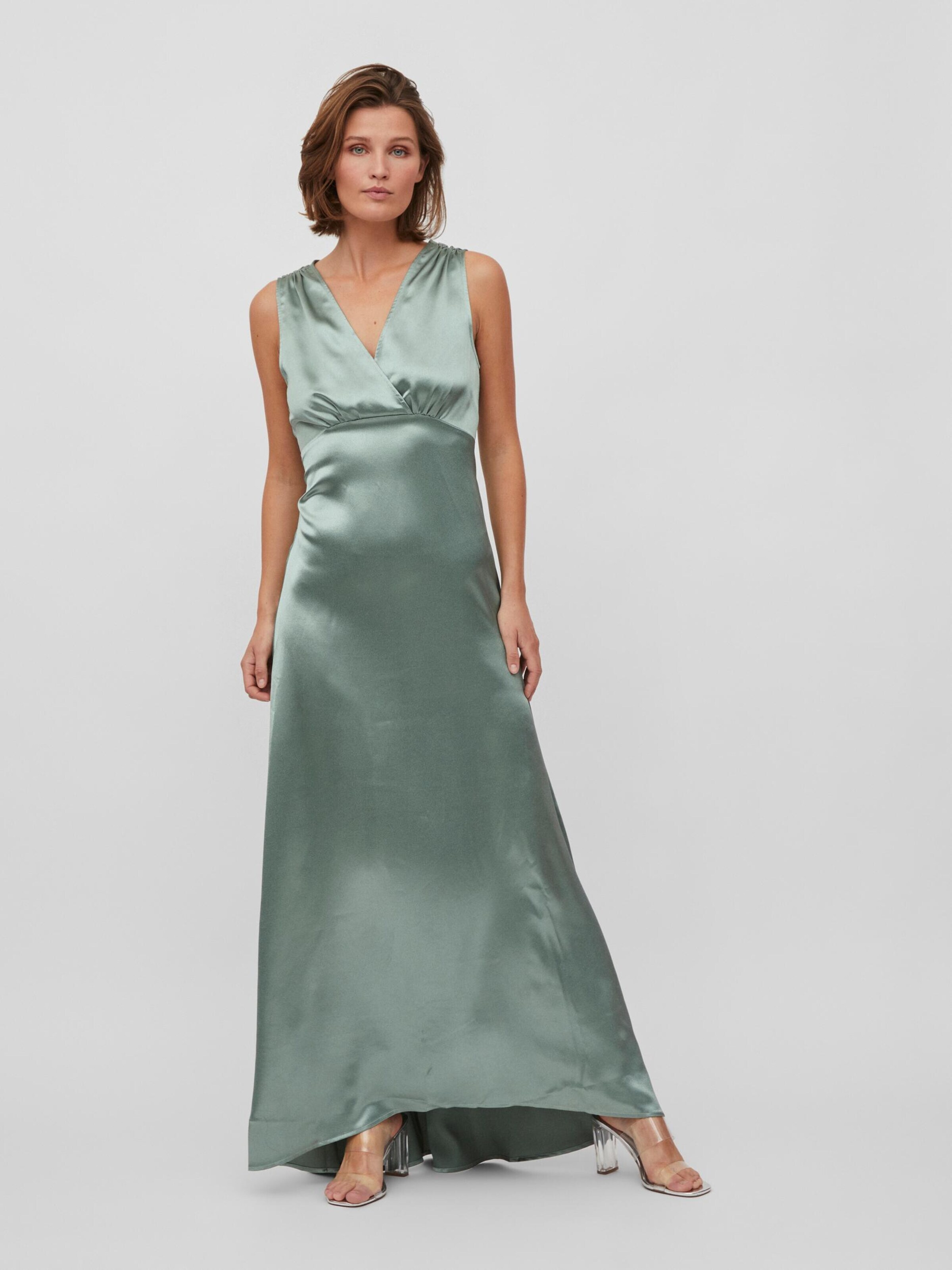 VILA Večerna obleka 'Sittas' pastelno zelena