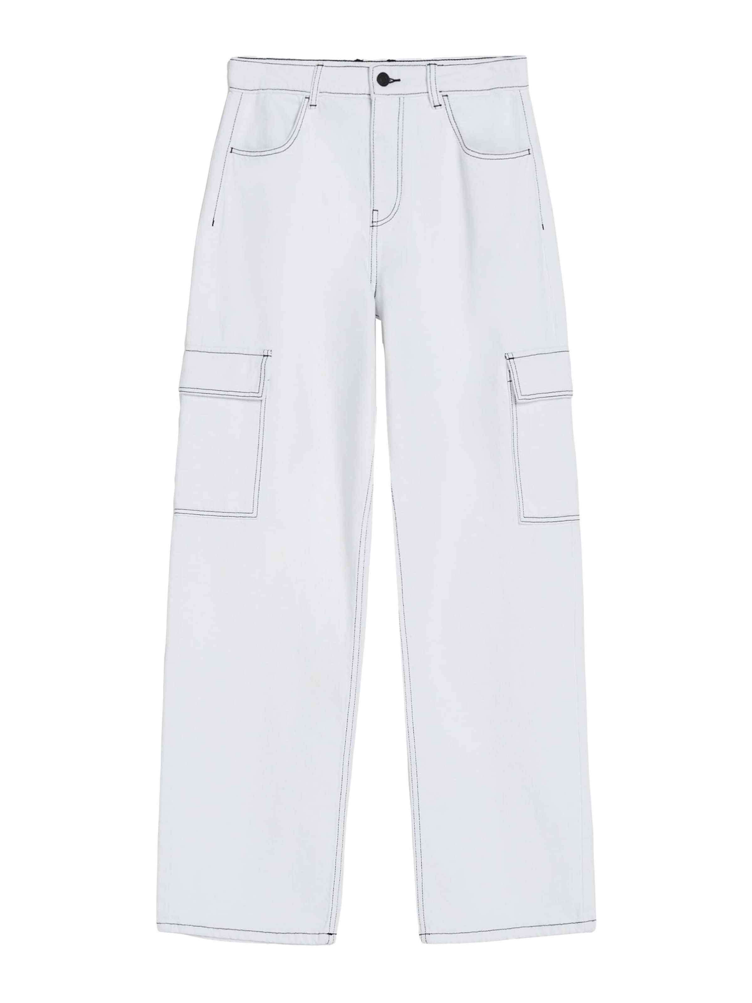 Bershka Kargo kavbojke off-bela