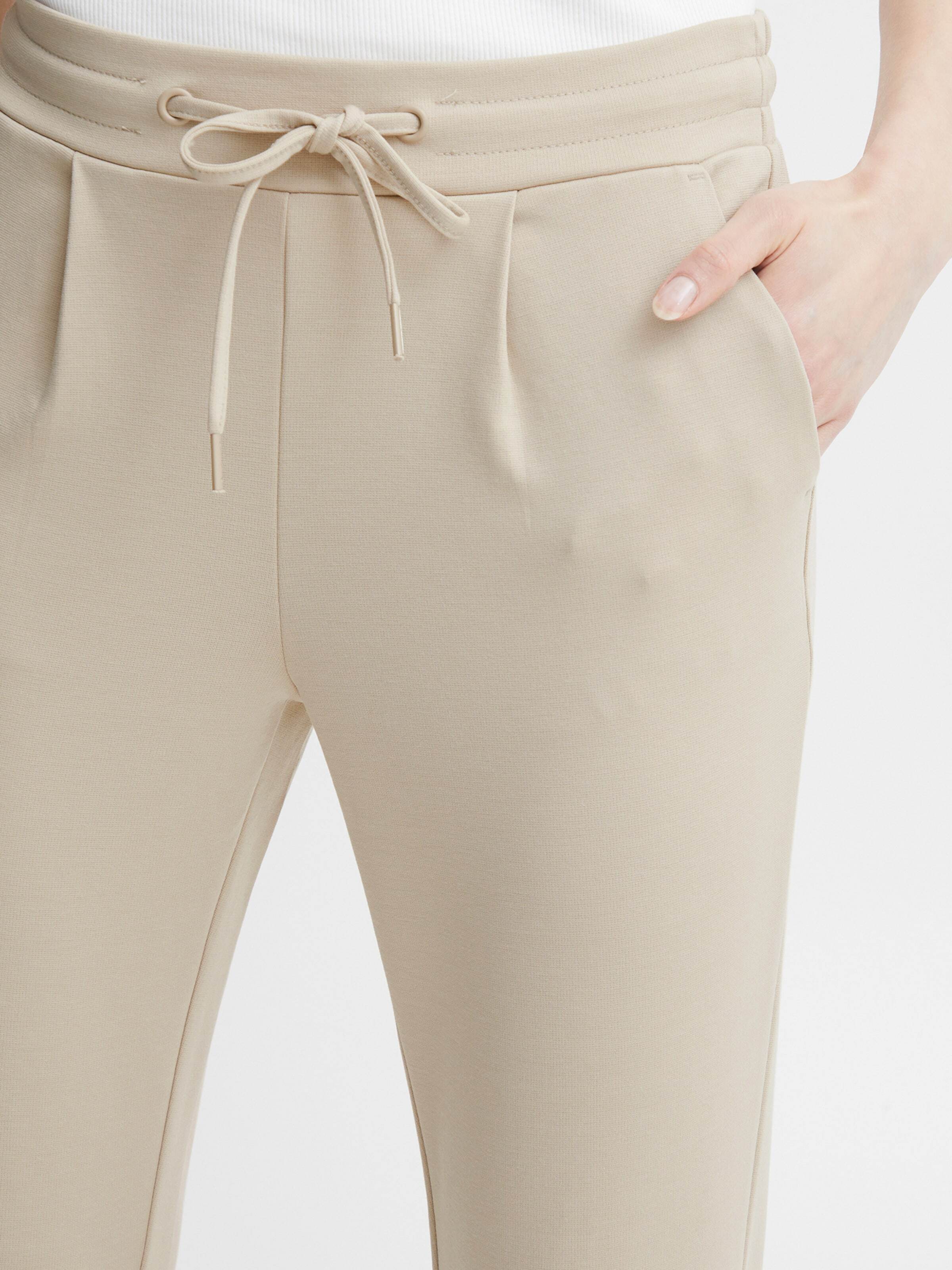 ICHI Hlače z naborki 'ICHKate' svetlo bež