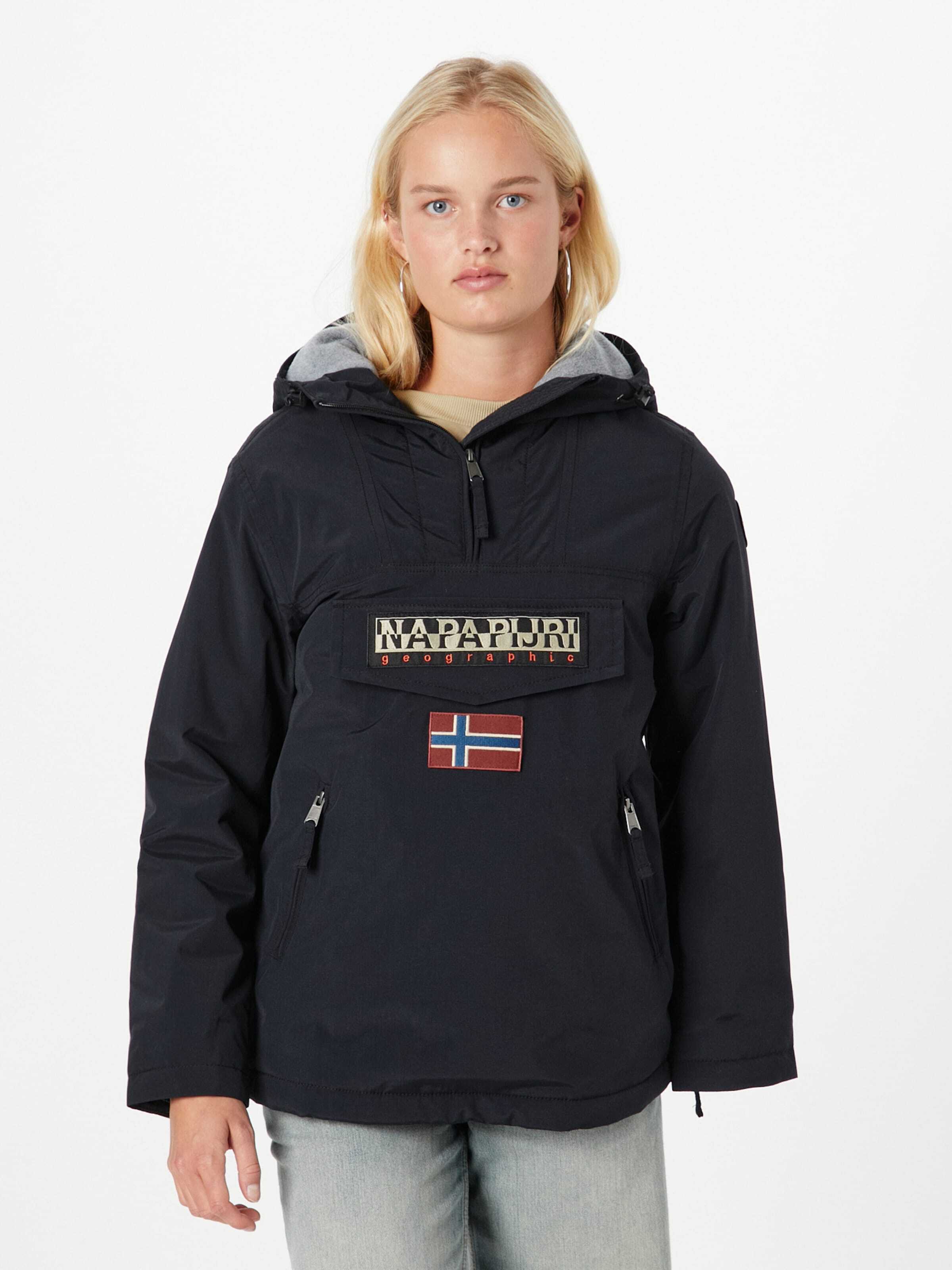 NAPAPIJRI Funkcionalna jakna 'Rainforest' bež / temno rdeča / črna