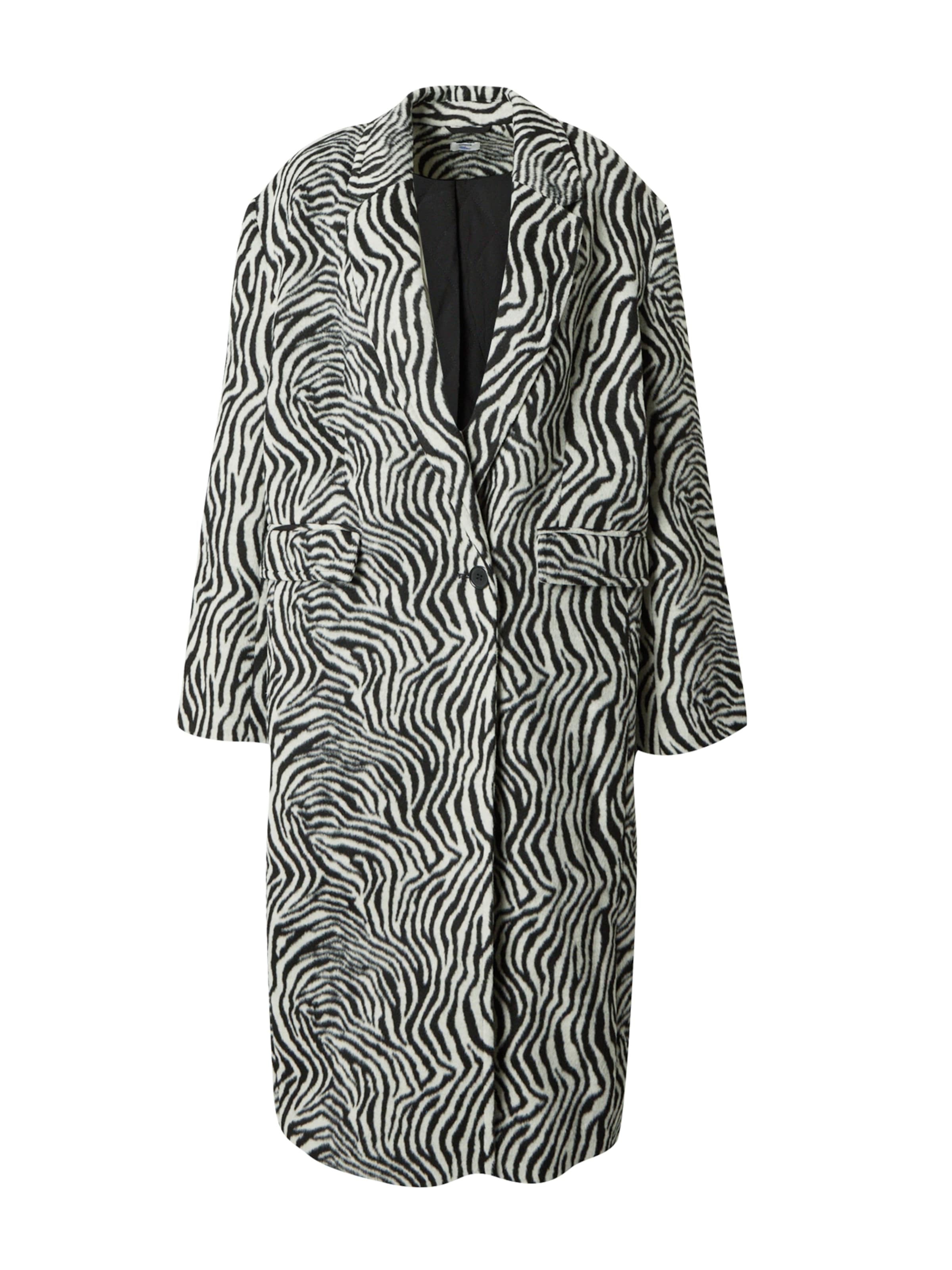 ABOUT YOU x Emili Sindlev Prehoden plašč 'Thora' črna / bela