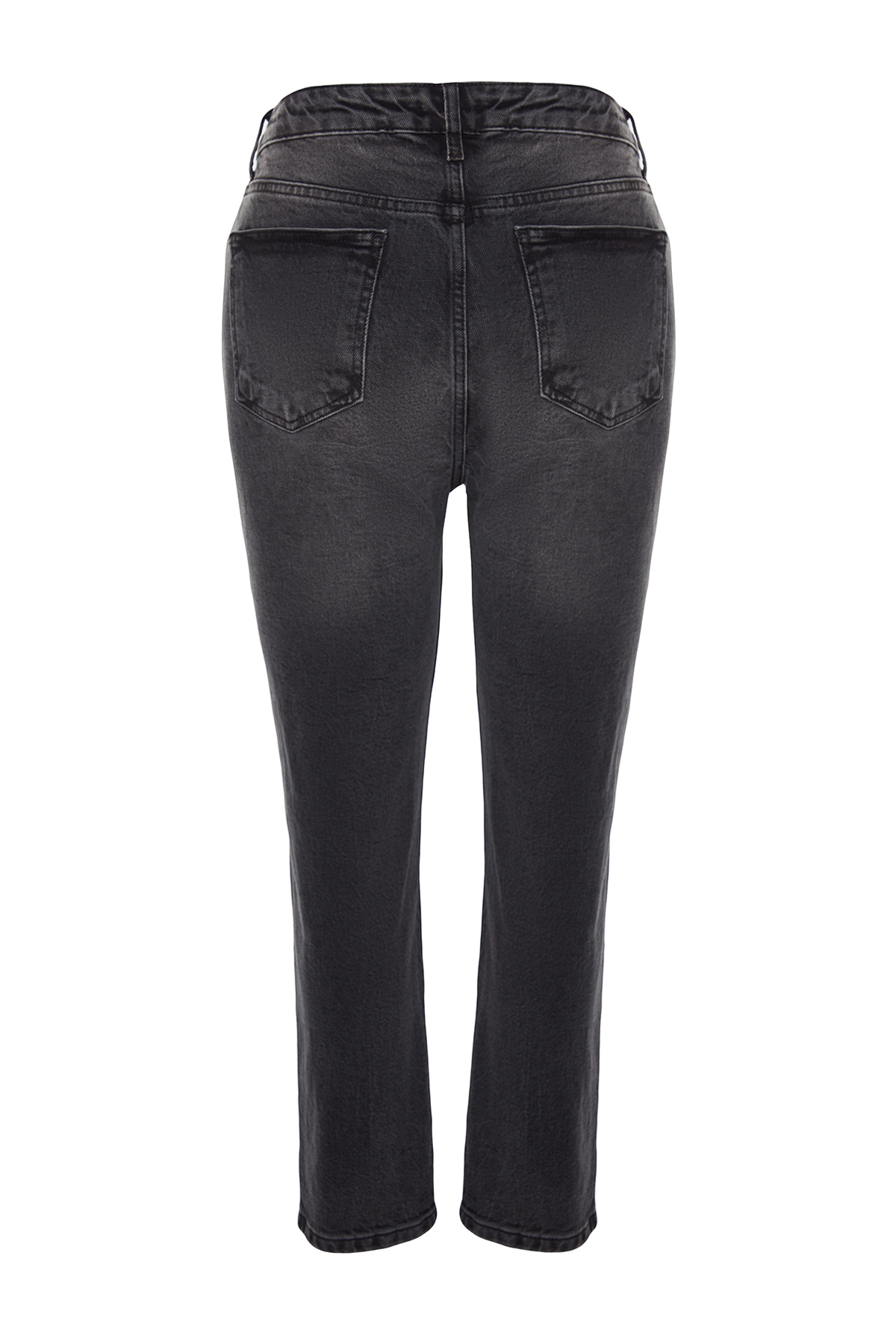 Trendyol krivulja Črni visok pas Mama Jeans