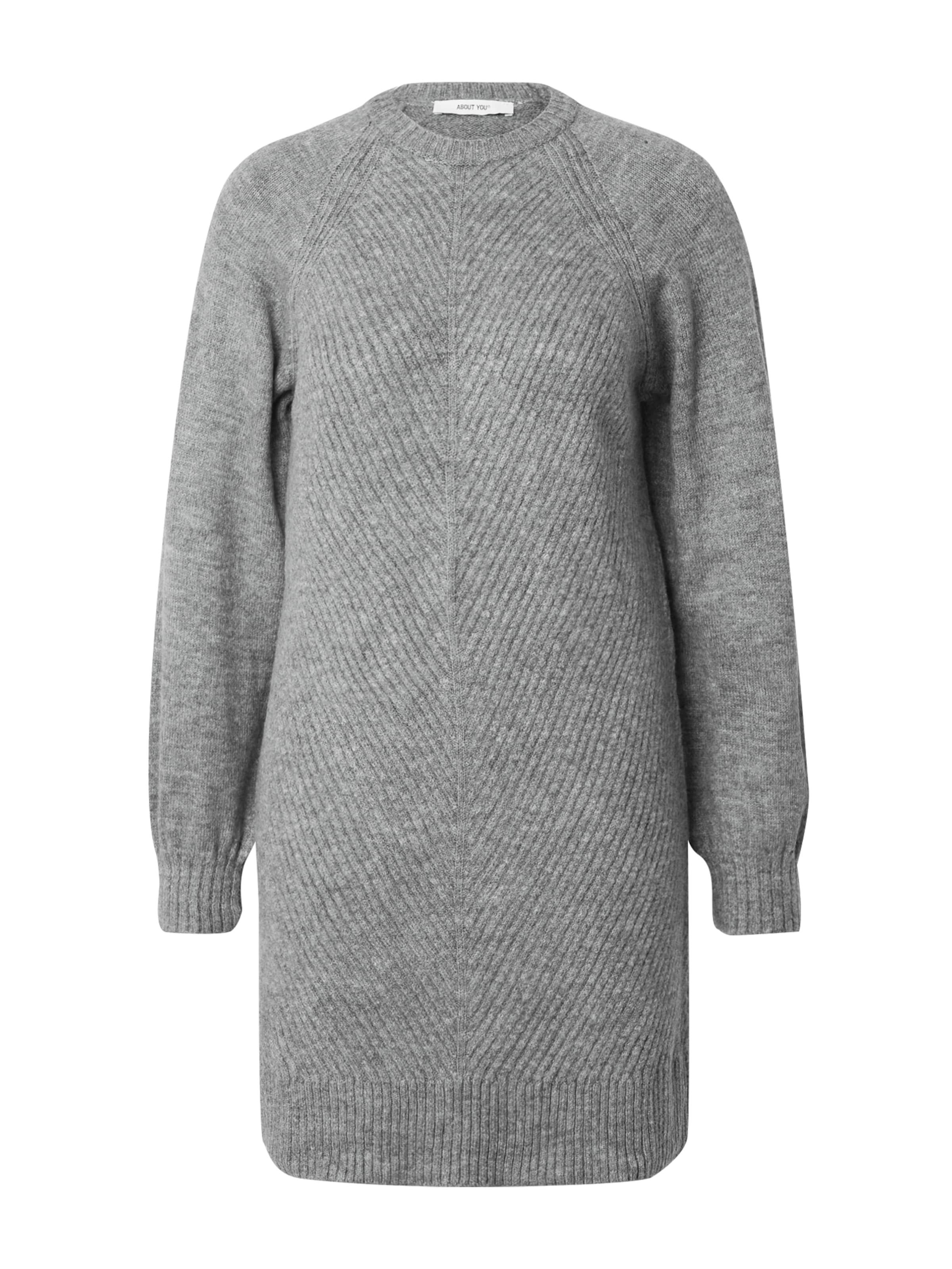 ABOUT YOU Pletena obleka 'Branka' pegasto siva