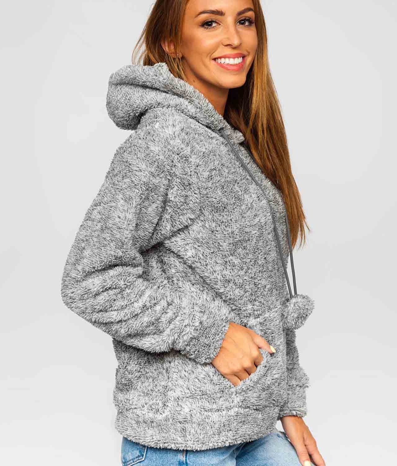 Superfashion Ženski flis pulover HH034-DARKGREY